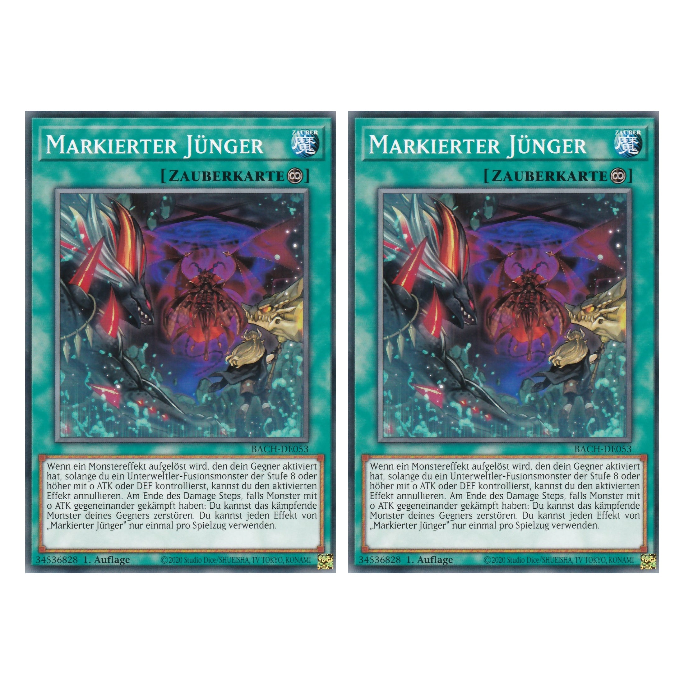 Markierter Jünger - BACH-DE053 - Common - Deutsch - 1. Auflage - Battle of Chaos - Yu-Gi-Oh! - Duo Set (2 Stück)
