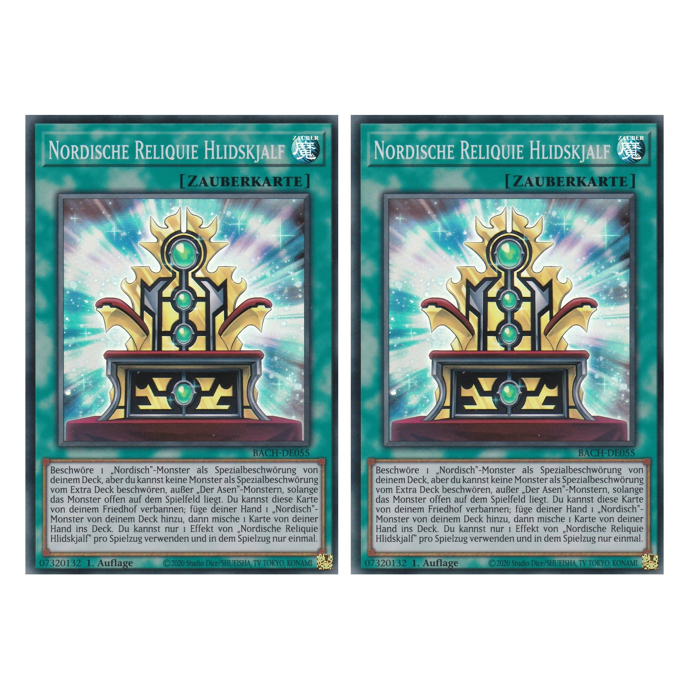 Nordische Reliquie Hlidskjalf - BACH-DE055 - Super Rare - Deutsch - 1. Auflage - Battle of Chaos - Yu-Gi-Oh! - Duo Set (2 Stück)