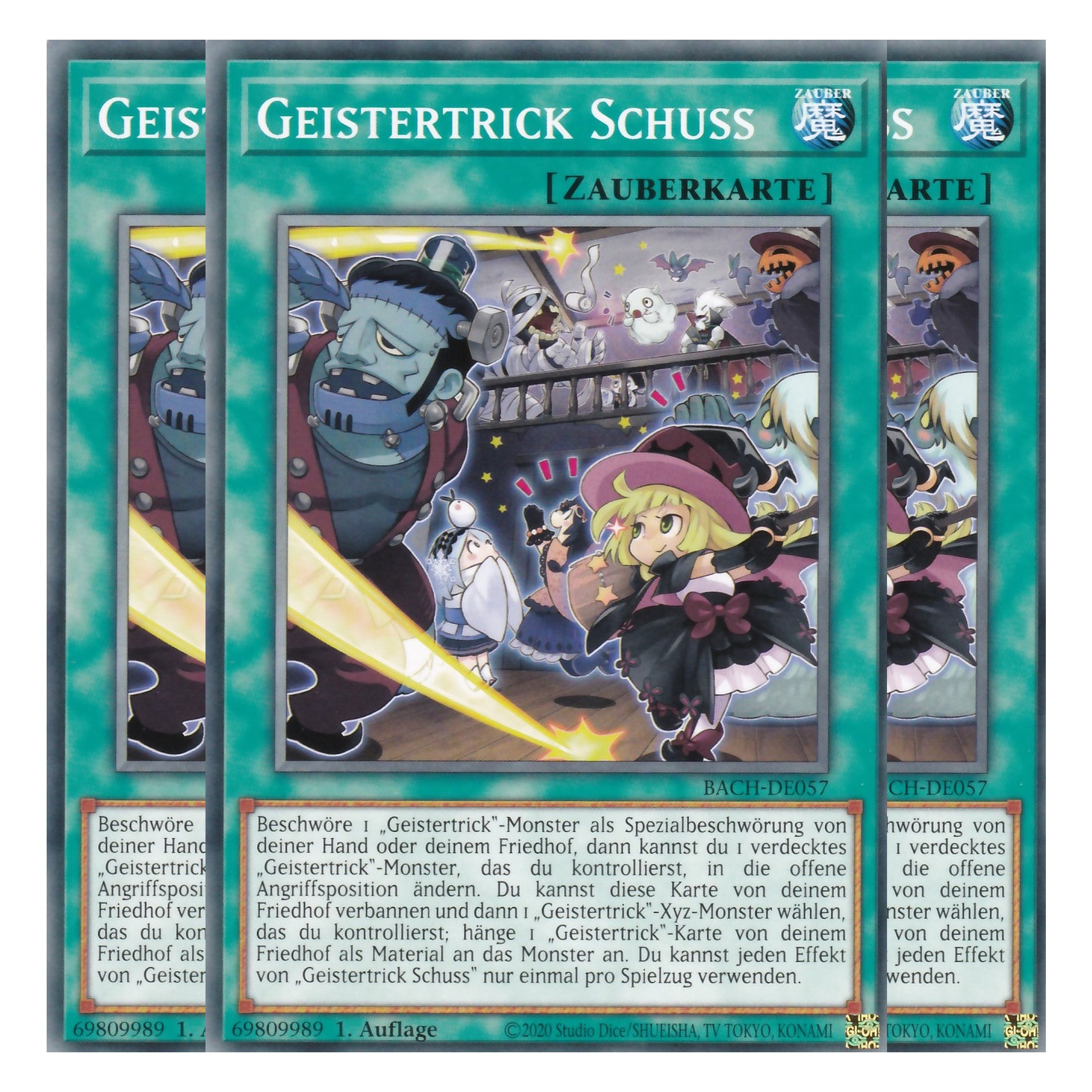 Geistertrick Schuss - BACH-DE057 - Common - Deutsch - 1. Auflage - Battle of Chaos - Yu-Gi-Oh! - Playset (3 Kopien)