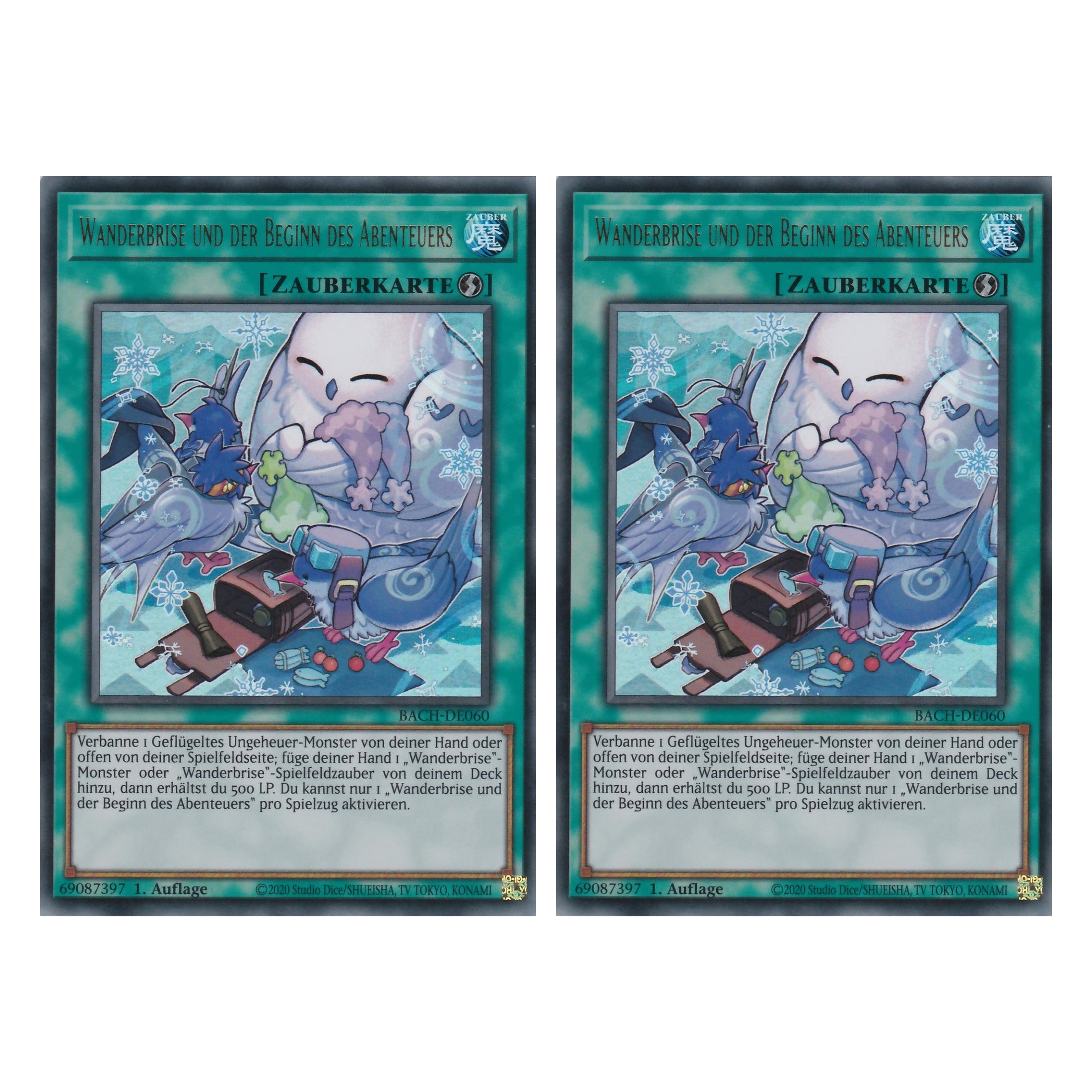 Wanderbrise und der Beginn des Abenteuers - BACH-DE060 - Ultra Rare - Deutsch - 1. Auflage - Battle of Chaos - Yu-Gi-Oh! - Duo Set (2 Stück)