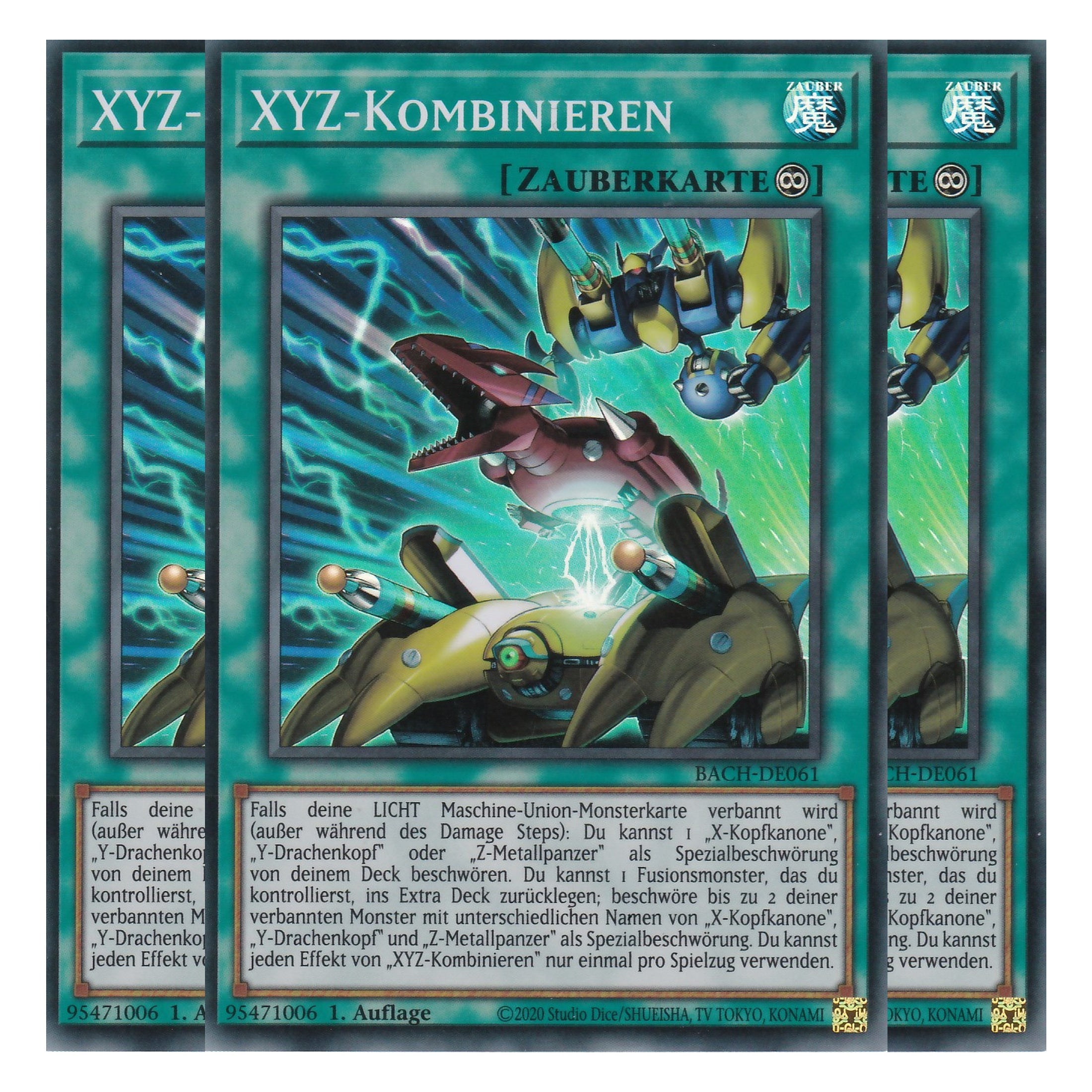 XYZ-Kombinieren - BACH-DE061 - Super Rare - Deutsch - 1. Auflage - Battle of Chaos - Yu-Gi-Oh! - Playset (3 Kopien)