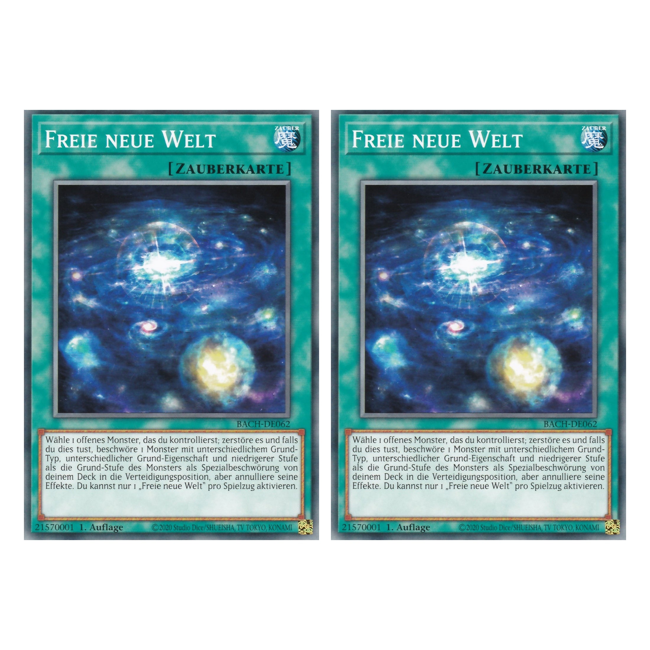 Freie neue Welt - BACH-DE062 - Common - Deutsch - 1. Auflage - Battle of Chaos - Yu-Gi-Oh! - Duo Set (2 Stück)