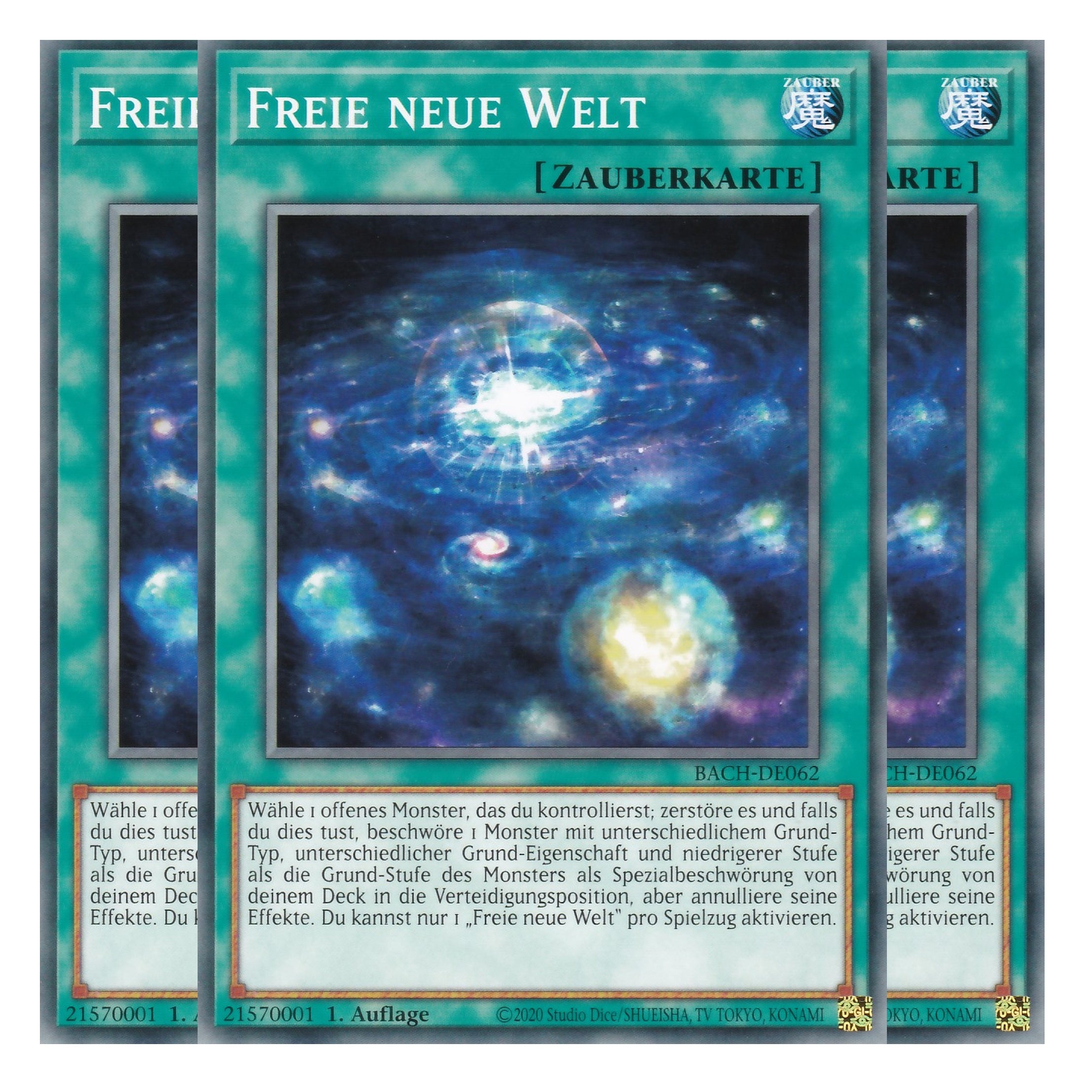 Freie neue Welt - BACH-DE062 - Common - Deutsch - 1. Auflage - Battle of Chaos - Yu-Gi-Oh! - Playset (3 Kopien)