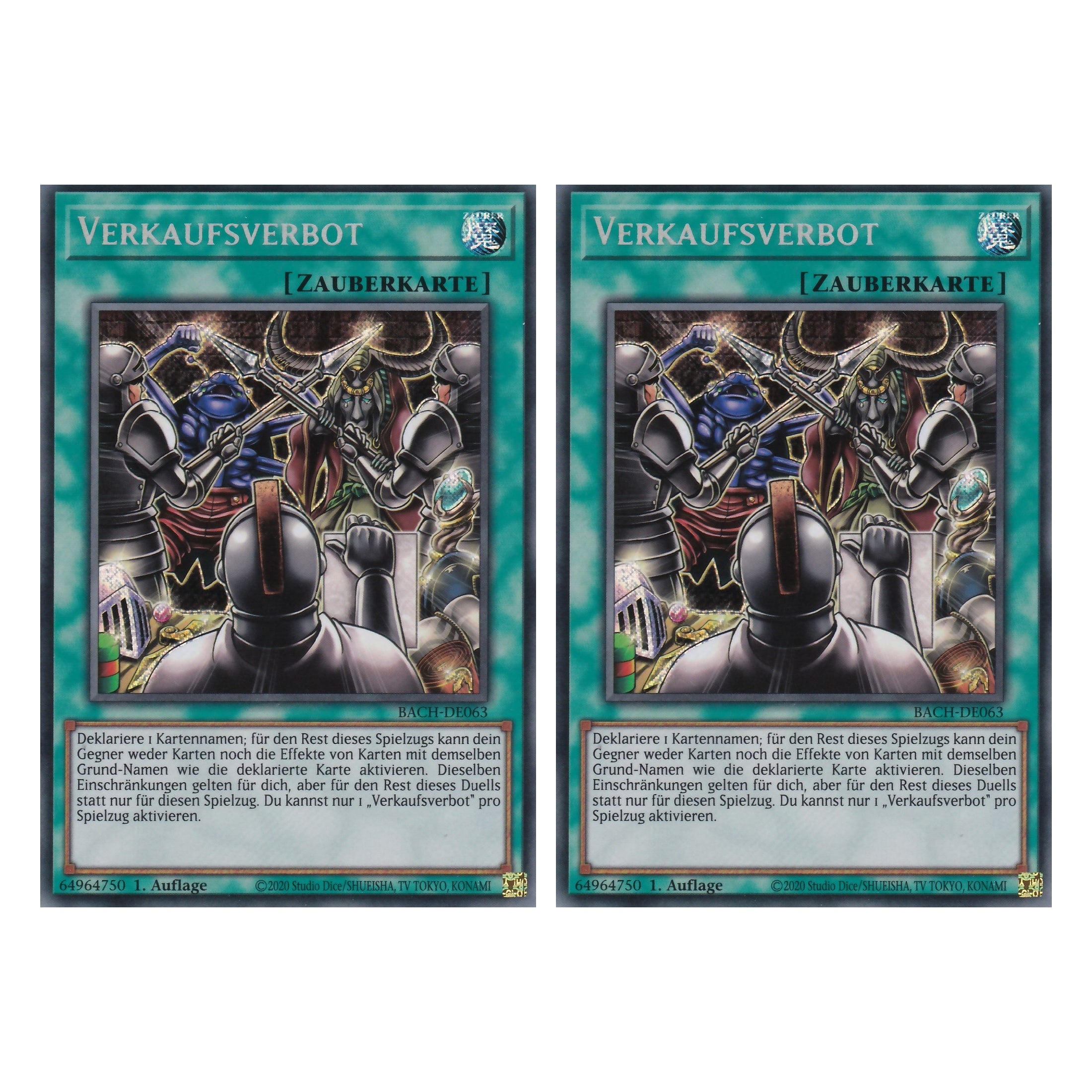 Verkaufsverbot - BACH-DE063 - Secret Rare - Deutsch - 1. Auflage - Battle of Chaos - Yu-Gi-Oh! - Duo Set (2 Stück)