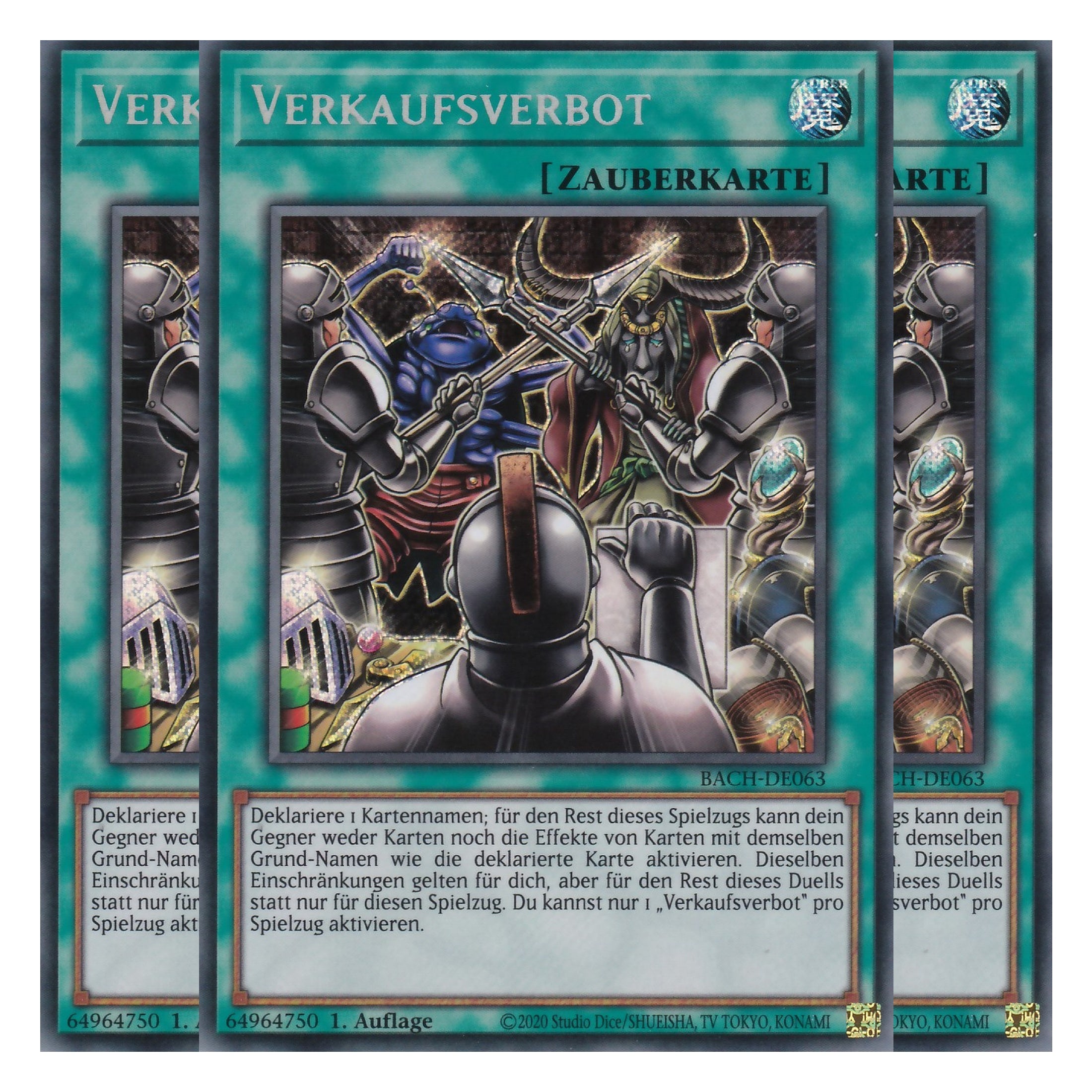 Verkaufsverbot - BACH-DE063 - Secret Rare - Deutsch - 1. Auflage - Battle of Chaos - Yu-Gi-Oh! - Playset (3 Kopien)