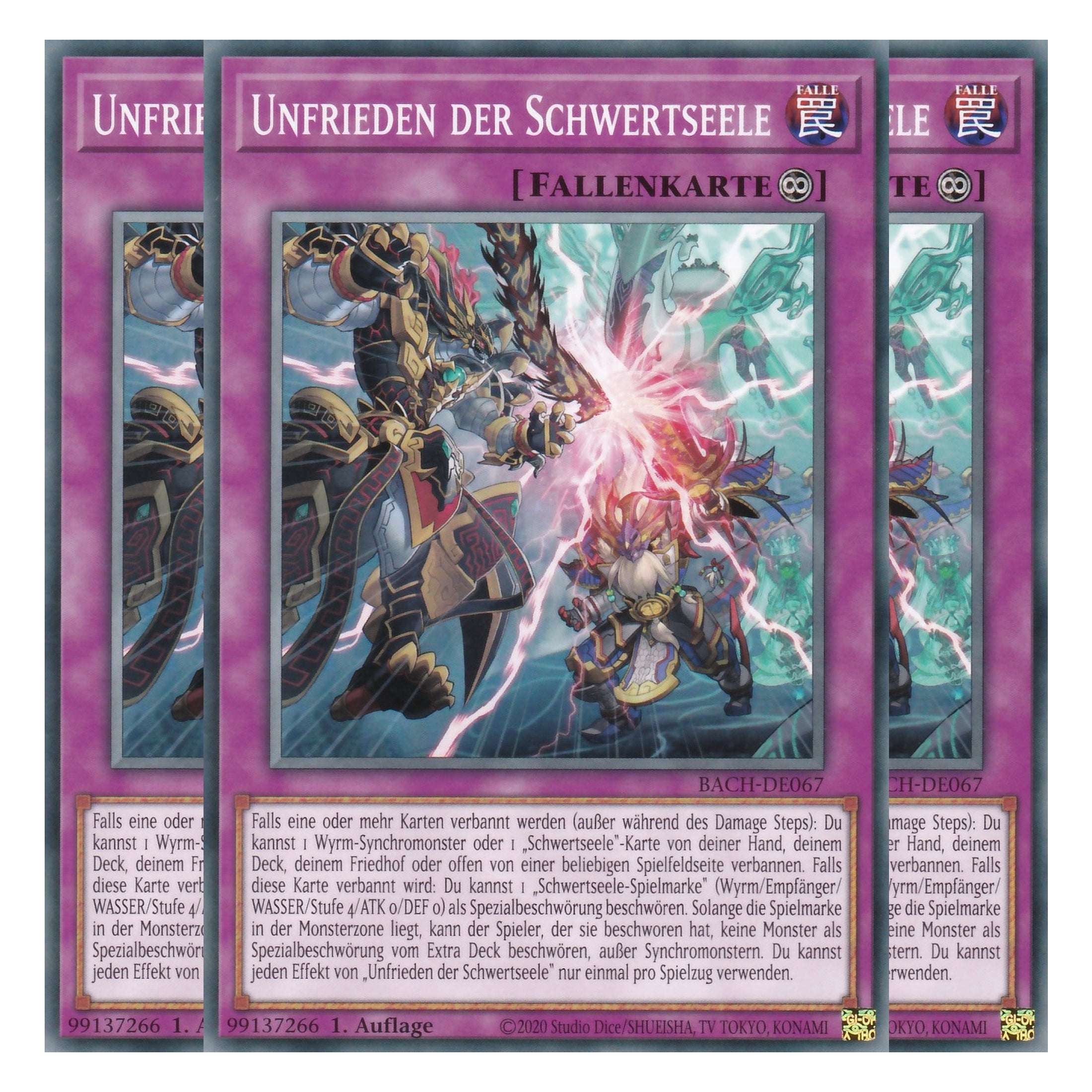 Unfrieden der Schwertseele - BACH-DE067 - Common - Deutsch - 1. Auflage - Battle of Chaos - Yu-Gi-Oh! - Playset (3 Kopien)
