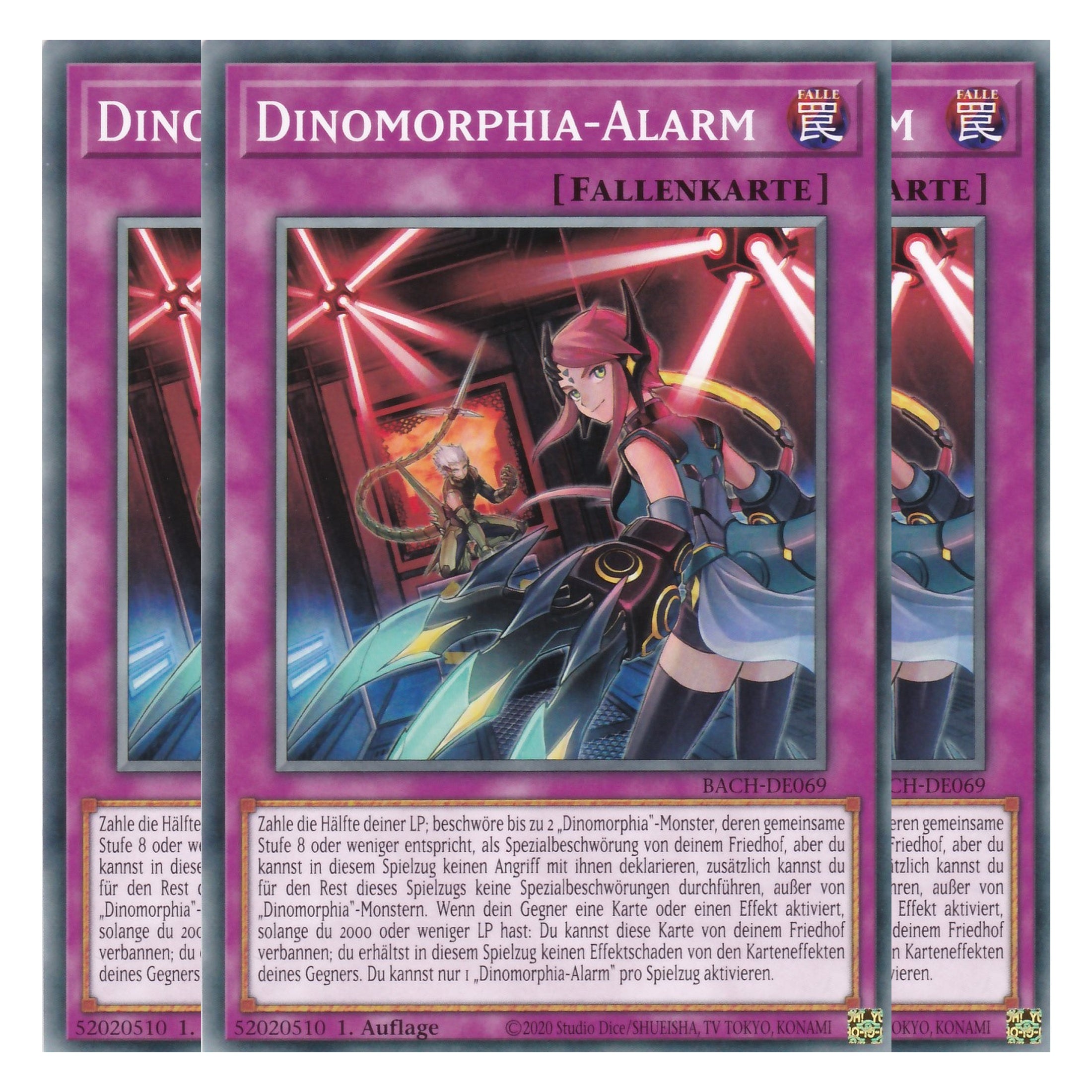 Dinomorphia-Alarm - BACH-DE069 - Common - Deutsch - 1. Auflage - Battle of Chaos - Yu-Gi-Oh! - Playset (3 Kopien)