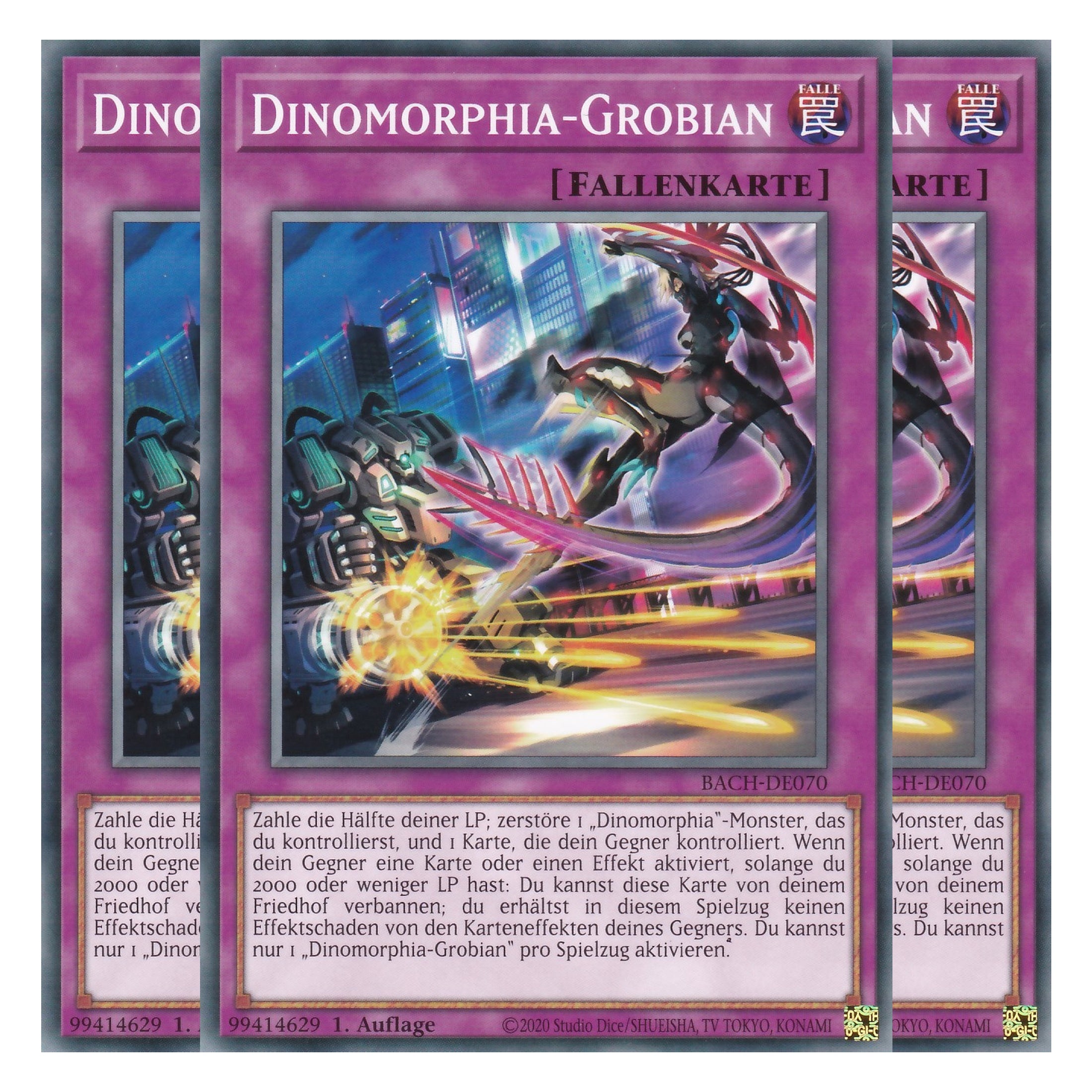 Dinomorphia-Grobian - BACH-DE070 - Common - Deutsch - 1. Auflage - Battle of Chaos - Yu-Gi-Oh! - Playset (3 Kopien)