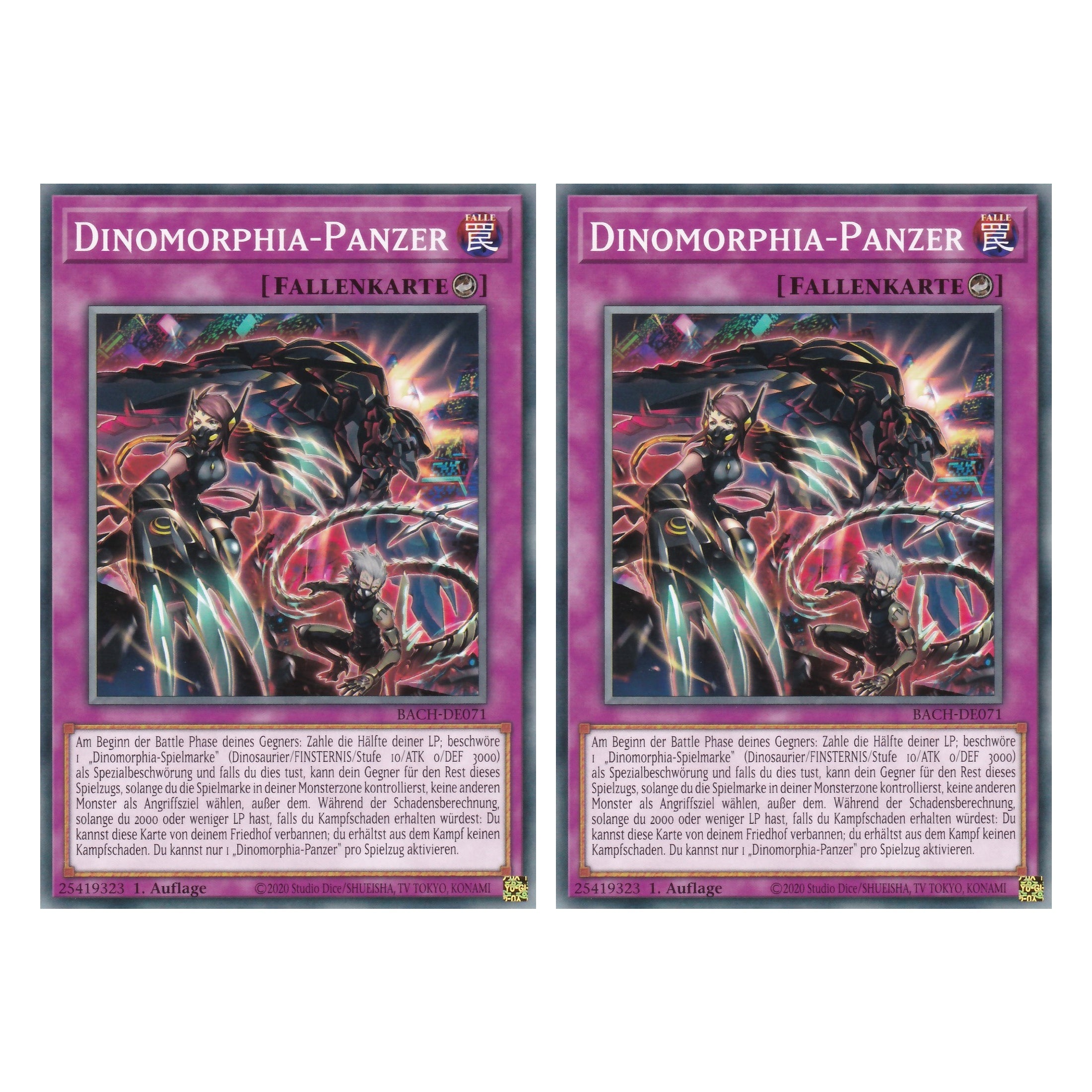 Dinomorphia-Panzer - BACH-DE071 - Common - Deutsch - 1. Auflage - Battle of Chaos - Yu-Gi-Oh! - Duo Set (2 Stück)