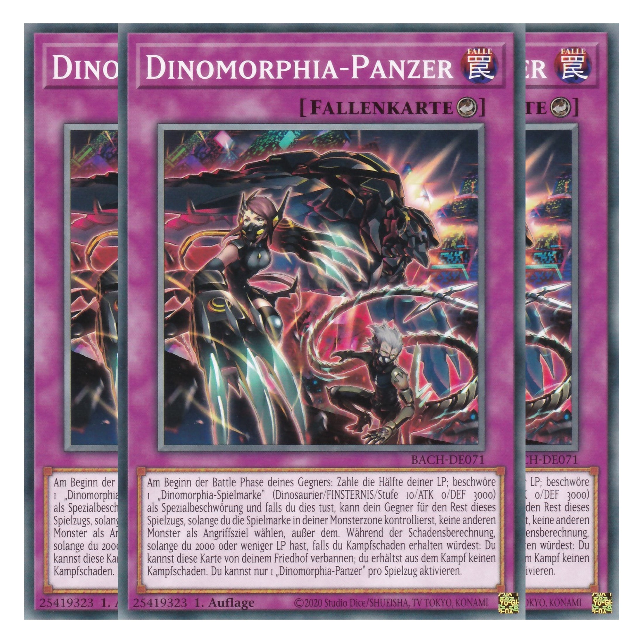 Dinomorphia-Panzer - BACH-DE071 - Common - Deutsch - 1. Auflage - Battle of Chaos - Yu-Gi-Oh! - Playset (3 Kopien)
