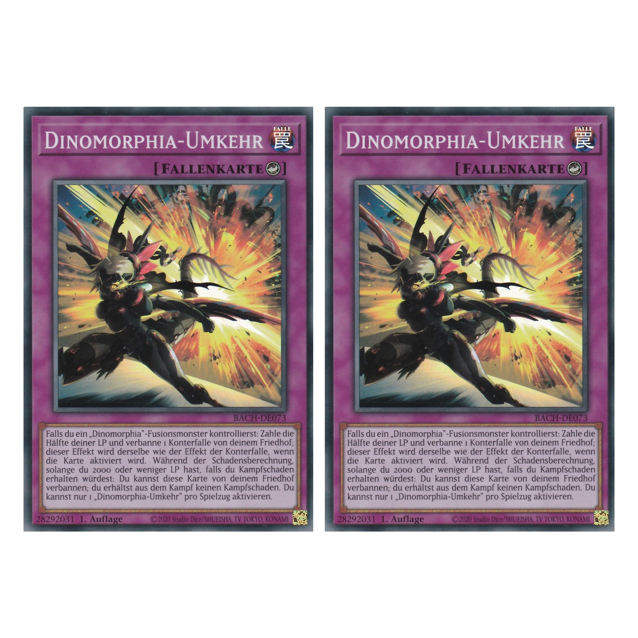 Dinomorphia-Umkehr - BACH-DE073 - Super Rare - Deutsch - 1. Auflage - Battle of Chaos - Yu-Gi-Oh! - Duo Set (2 Stück)