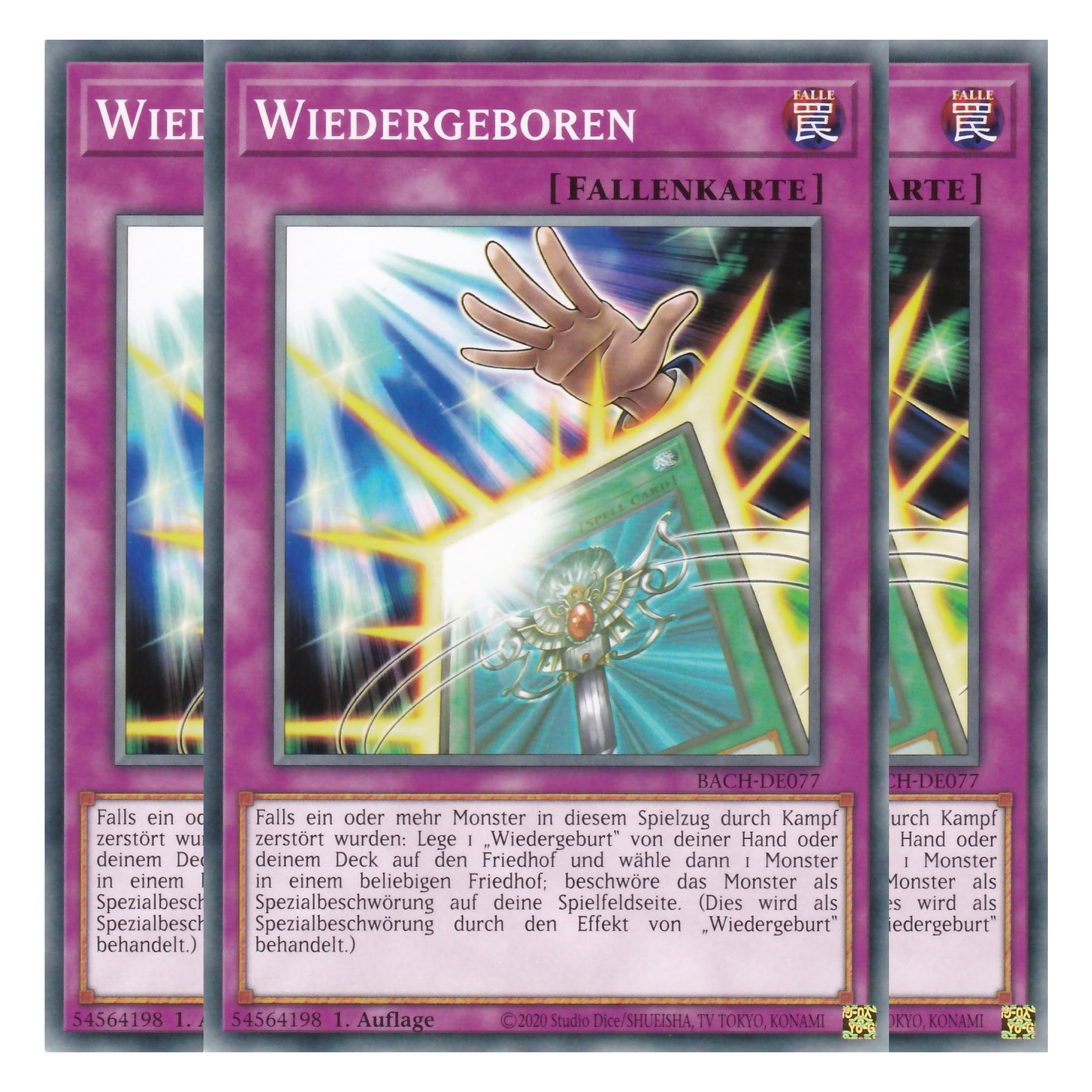 Wiedergeboren - BACH-DE077 - Common - Deutsch - 1. Auflage - Battle of Chaos - Yu-Gi-Oh! - Playset (3 Kopien)