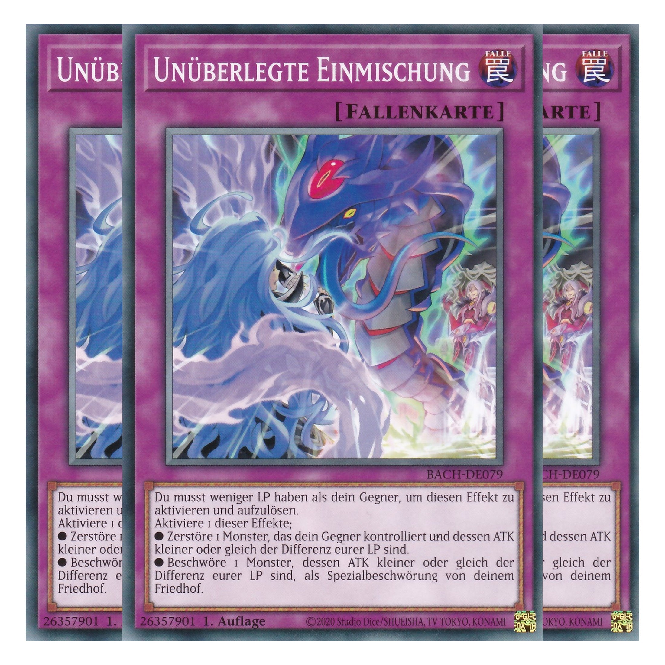 Unüberlegte Einmischung - BACH-DE079 - Common - Deutsch - 1. Auflage - Battle of Chaos - Yu-Gi-Oh! - Playset (3 Kopien)