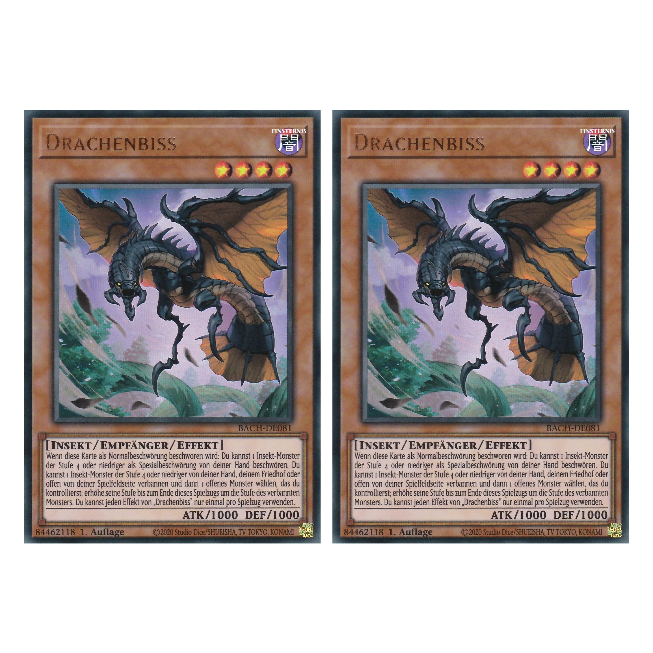 Drachenbiss - BACH-DE081 - Ultra Rare - Deutsch - 1. Auflage - Battle of Chaos - Yu-Gi-Oh! - Duo Set (2 Stück)