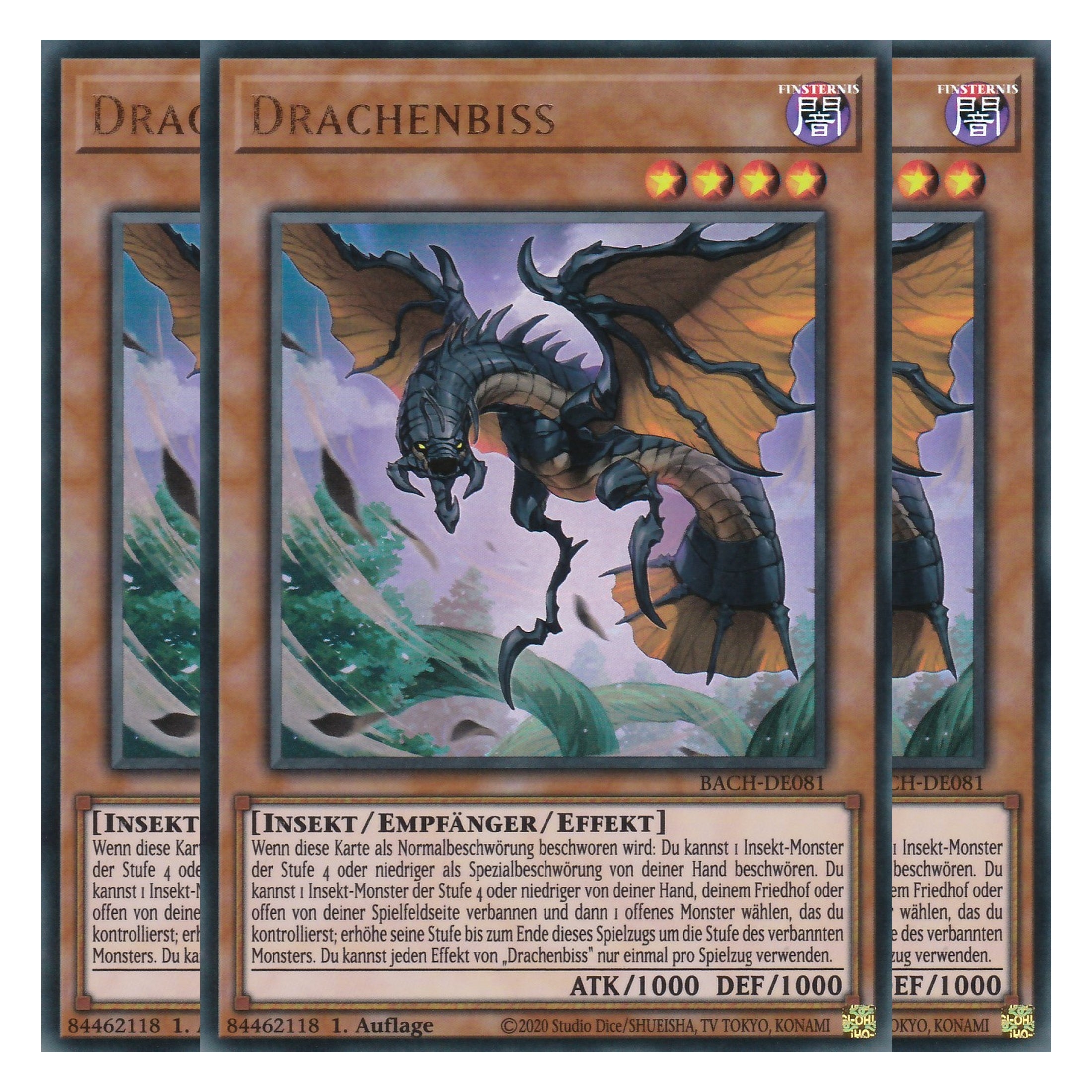 Drachenbiss - BACH-DE081 - Ultra Rare - Deutsch - 1. Auflage - Battle of Chaos - Yu-Gi-Oh! - Playset (3 Kopien)
