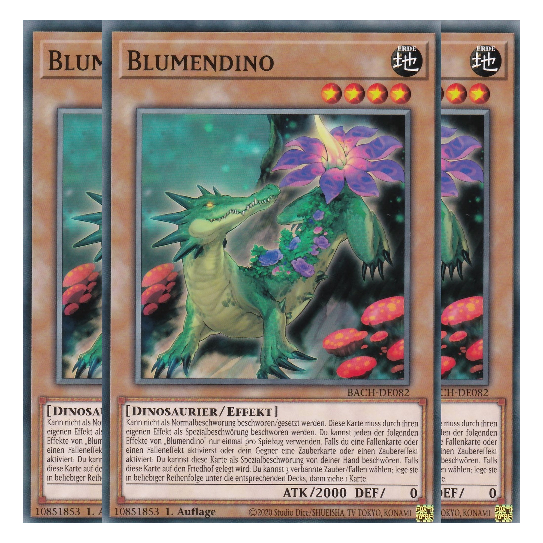 Blumendino - BACH-DE082 - Common - Deutsch - 1. Auflage - Battle of Chaos - Yu-Gi-Oh! - Playset (3 Kopien)