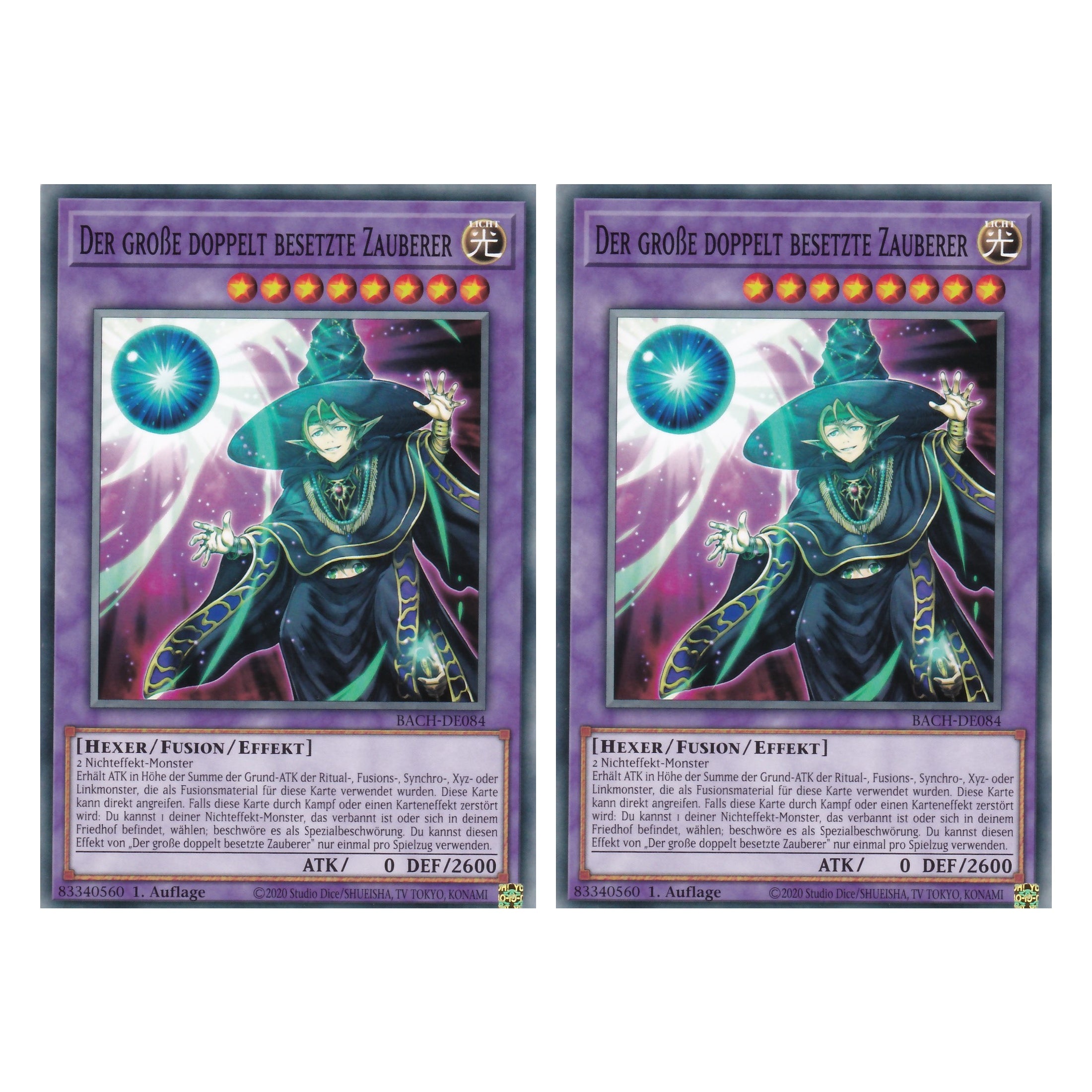 Der große doppelt besetzte Zauberer - BACH-DE084 - Common - Deutsch - 1. Auflage - Battle of Chaos - Yu-Gi-Oh! - Duo Set (2 Stück)