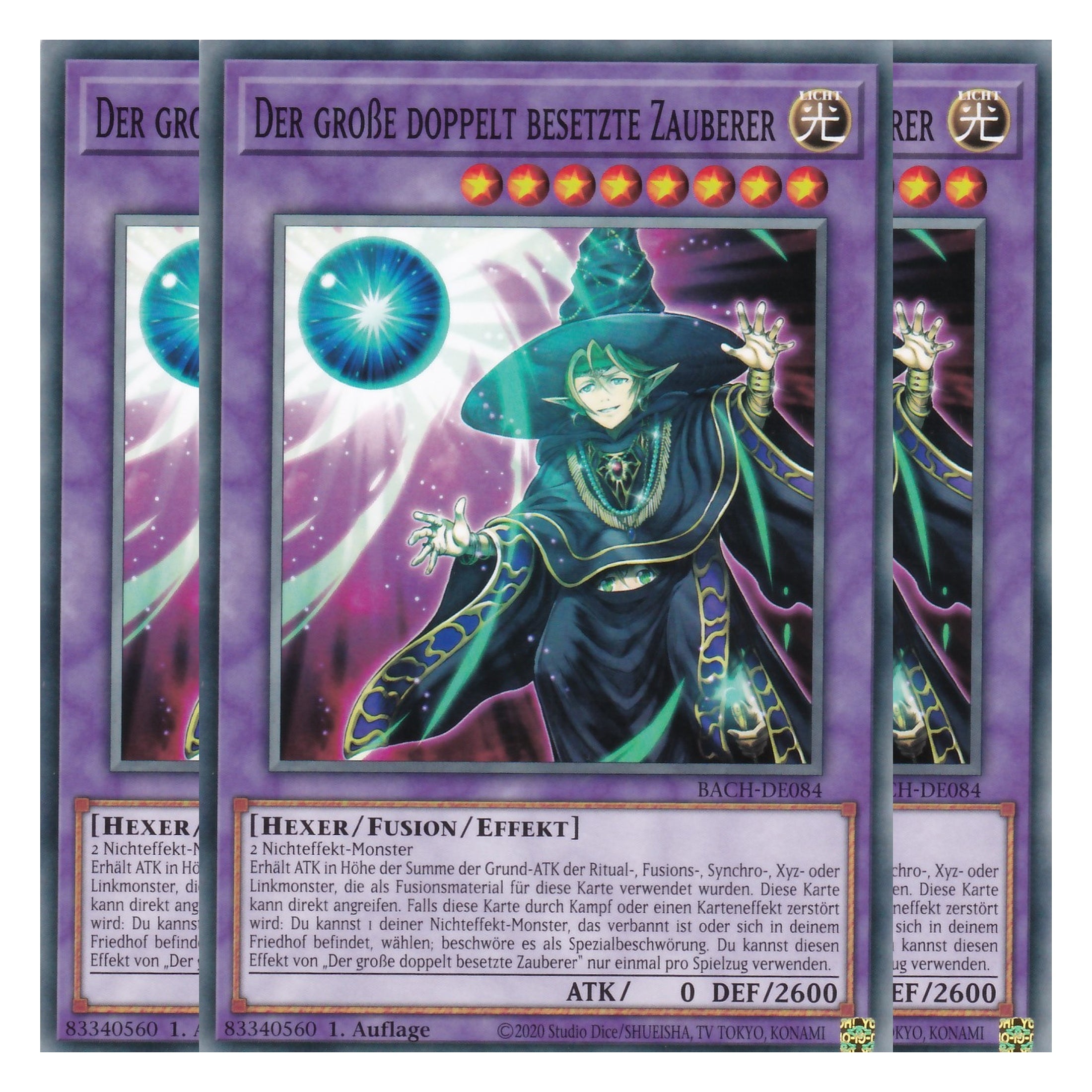 Der große doppelt besetzte Zauberer - BACH-DE084 - Common - Deutsch - 1. Auflage - Battle of Chaos - Yu-Gi-Oh! - Playset (3 Kopien)