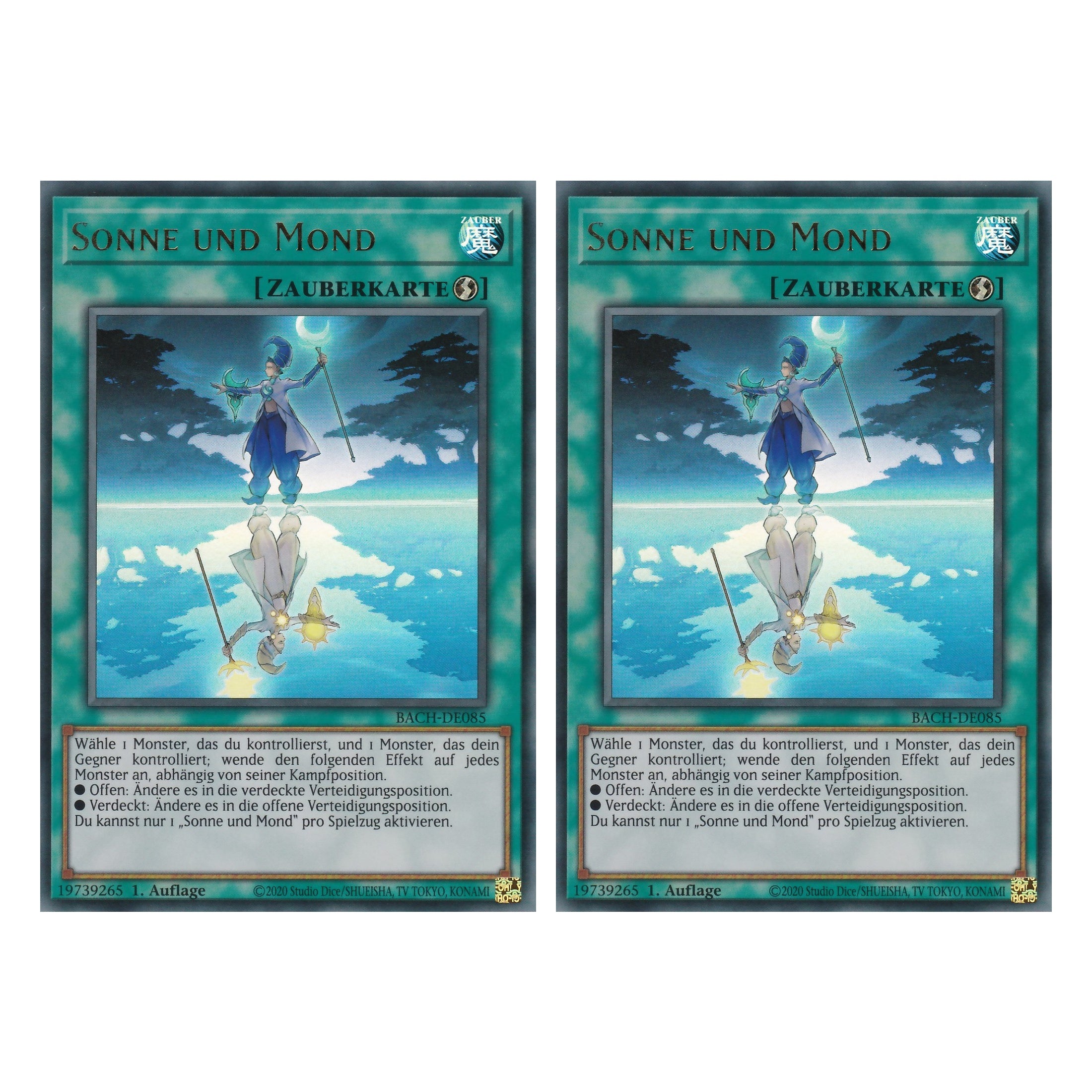 Sonne und Mond - BACH-DE085 - Ultra Rare - Deutsch - 1. Auflage - Battle of Chaos - Yu-Gi-Oh! - Duo Set (2 Stück)