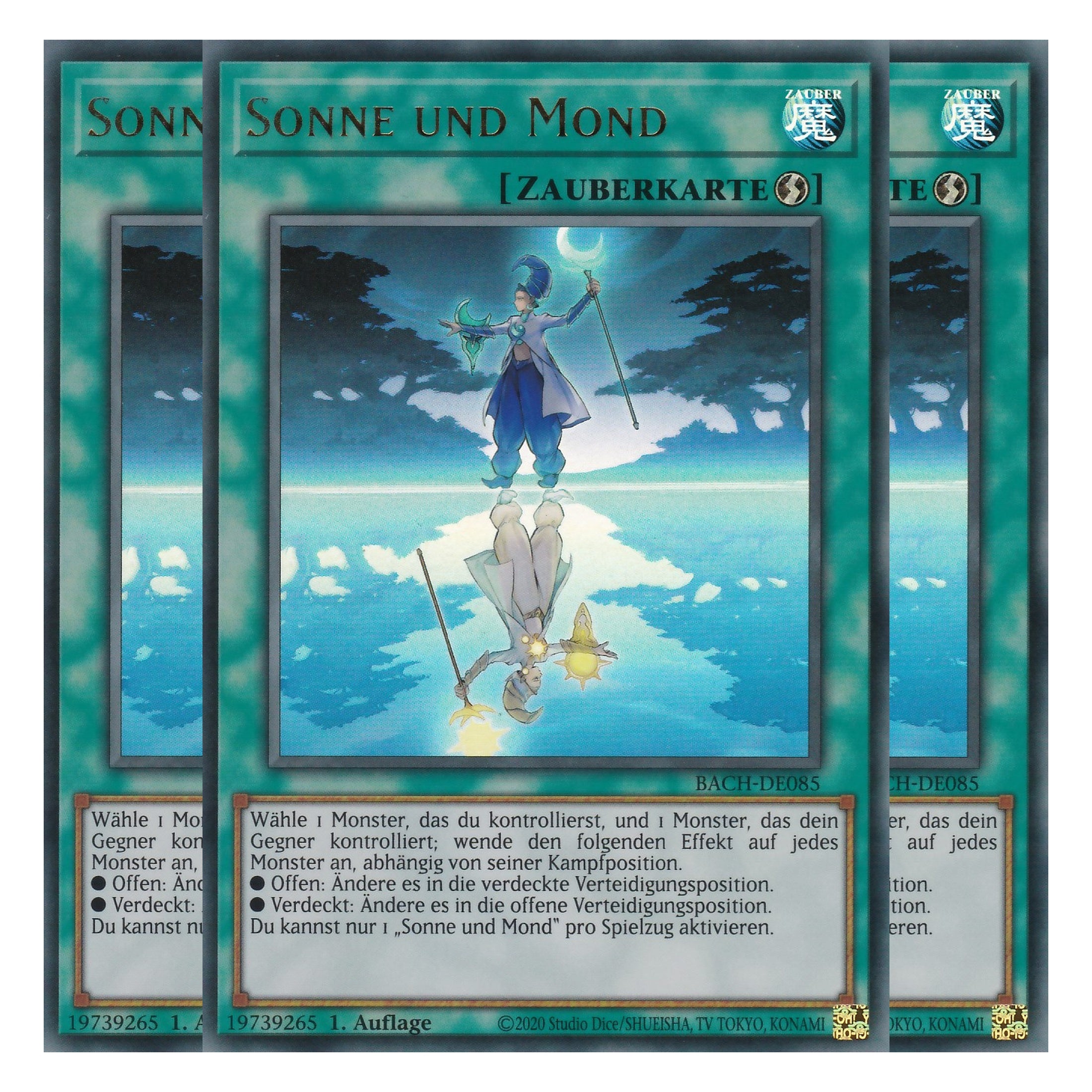 Sonne und Mond - BACH-DE085 - Ultra Rare - Deutsch - 1. Auflage - Battle of Chaos - Yu-Gi-Oh! - Playset (3 Kopien)