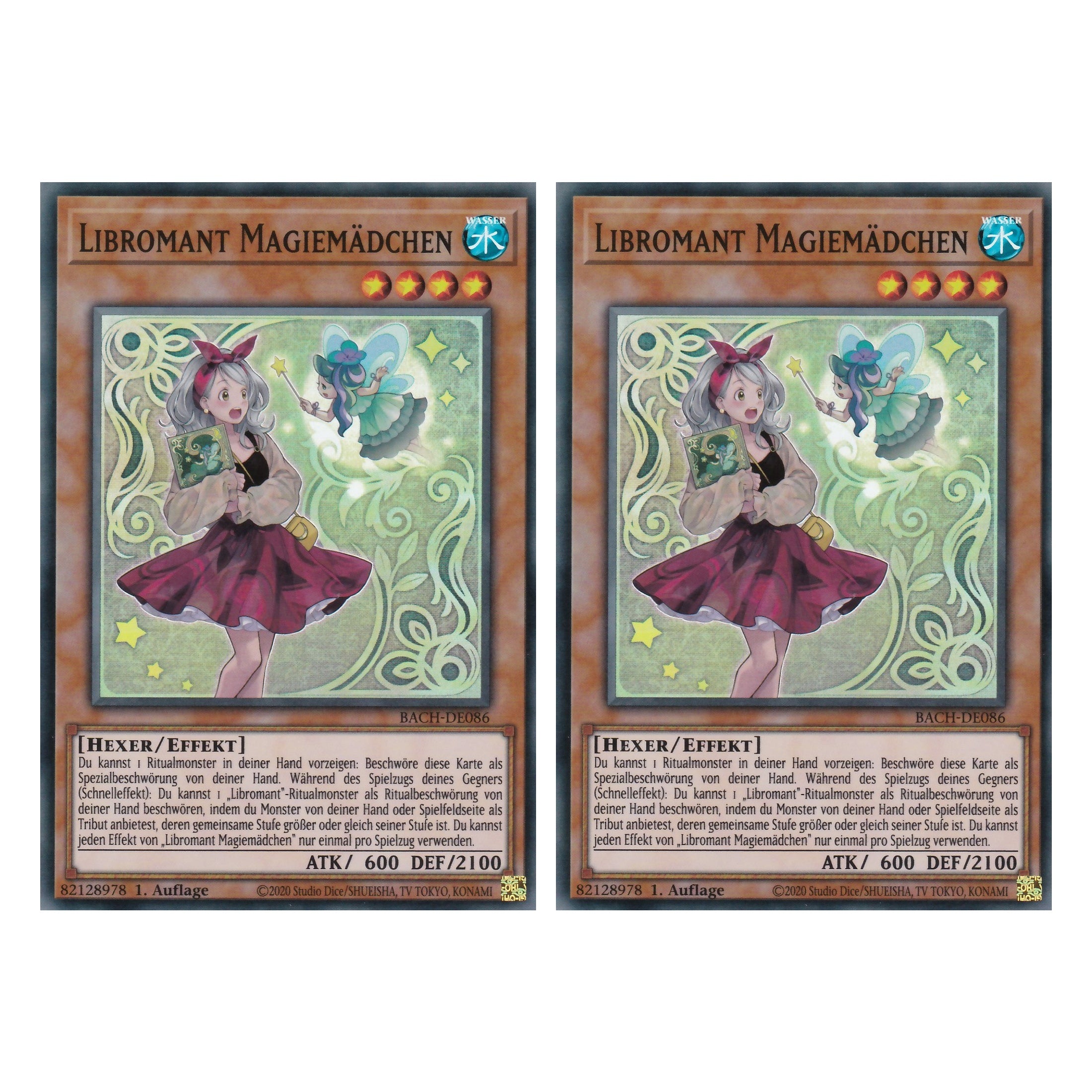 Libromant Magiemädchen - BACH-DE086 - Super Rare - Deutsch - 1. Auflage - Battle of Chaos - Yu-Gi-Oh! - Duo Set (2 Stück)