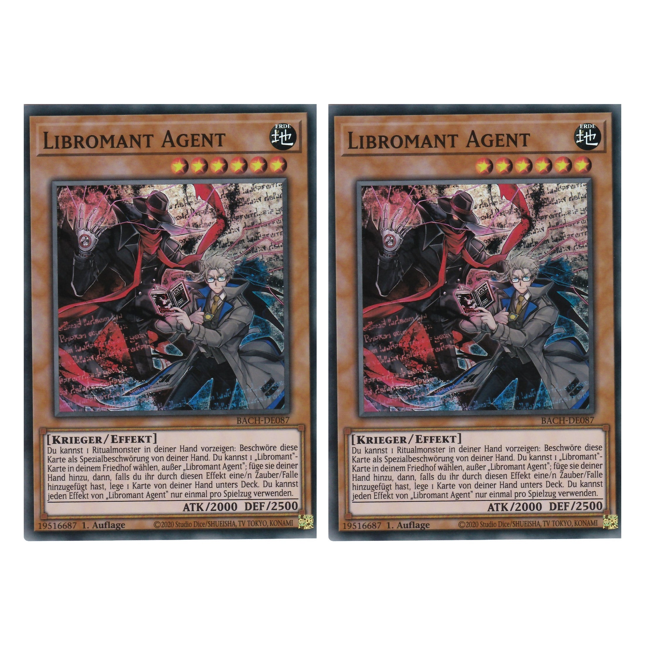 Libromant Agent - BACH-DE087 - Super Rare - Deutsch - 1. Auflage - Battle of Chaos - Yu-Gi-Oh! - Duo Set (2 Stück)