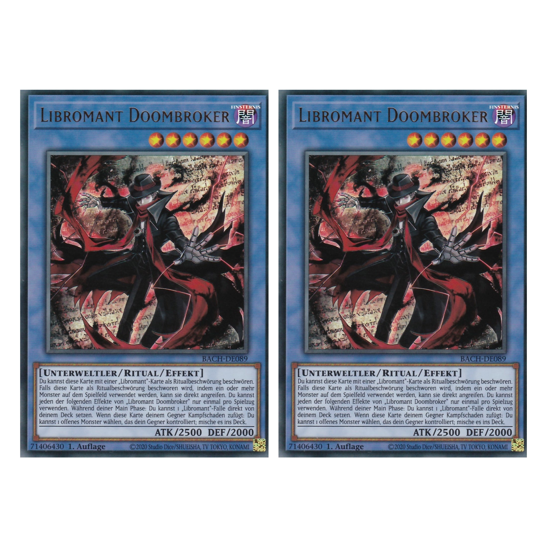 Libromant Doombroker - BACH-DE089 - Ultra Rare - Deutsch - 1. Auflage - Battle of Chaos - Yu-Gi-Oh! - Duo Set (2 Stück)
