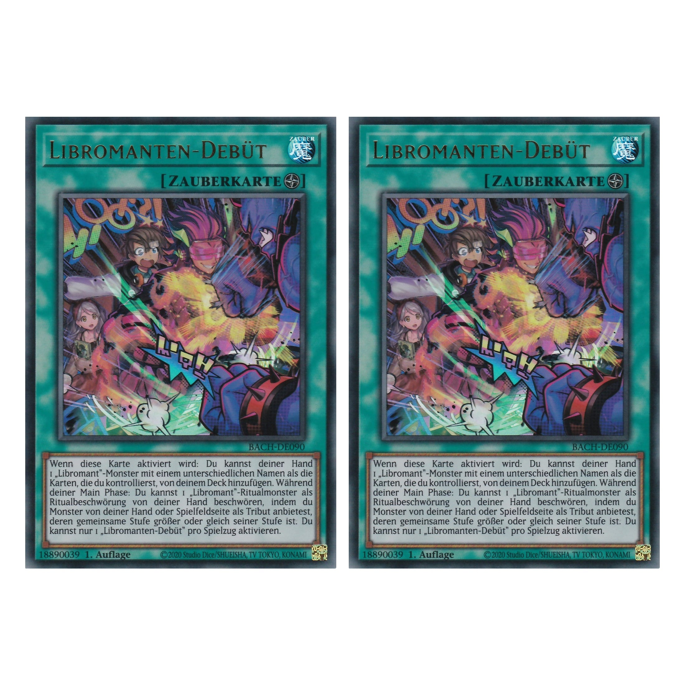 Libromanten-Debüt - BACH-DE090 - Ultra Rare - Deutsch - 1. Auflage - Battle of Chaos - Yu-Gi-Oh! - Duo Set (2 Stück)