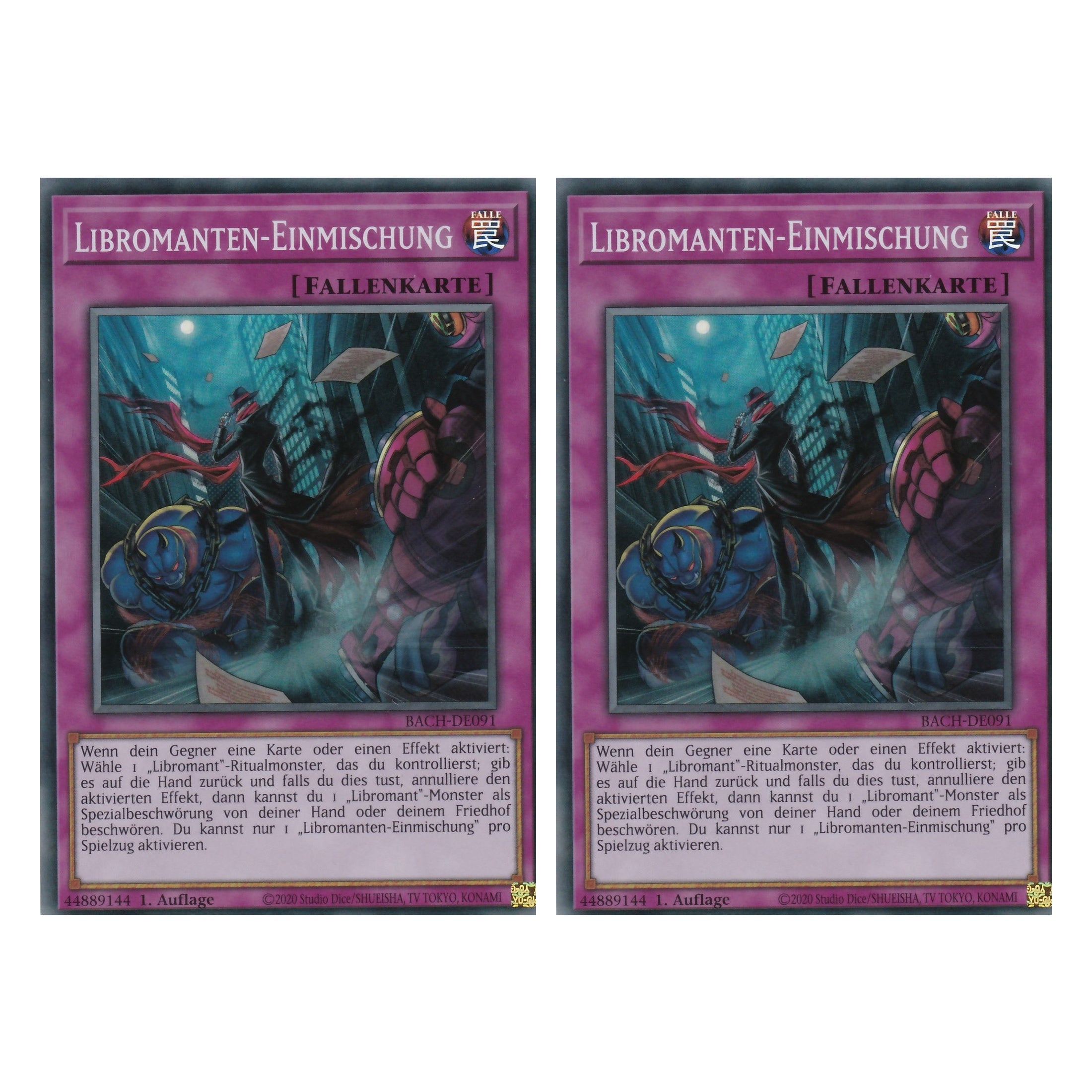 Libromanten-Einmischung - BACH-DE091 - Super Rare - Deutsch - 1. Auflage - Battle of Chaos - Yu-Gi-Oh! - Duo Set (2 Stück)