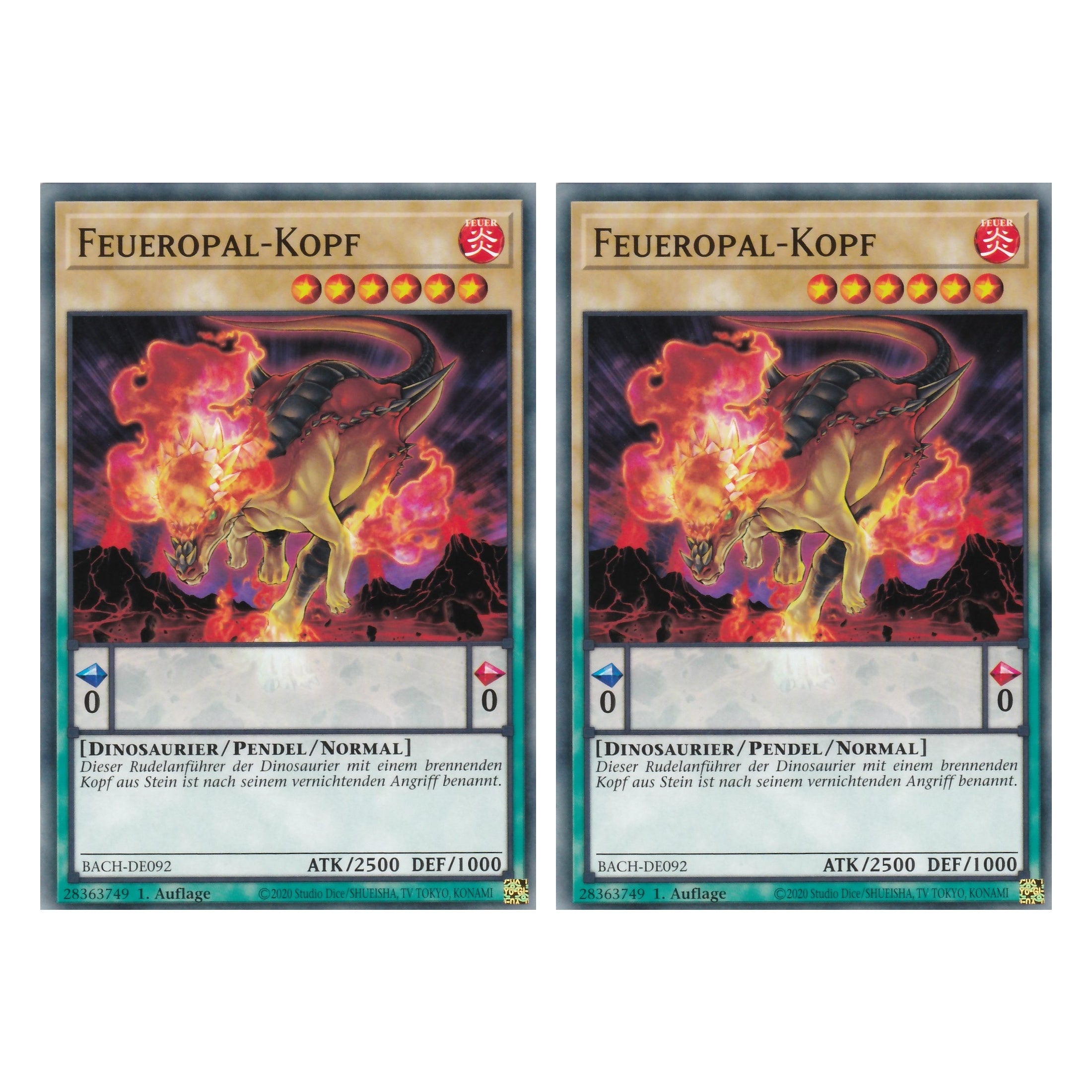 Feueropal-Kopf - BACH-DE092 - Common - Deutsch - 1. Auflage - Battle of Chaos - Yu-Gi-Oh! - Duo Set (2 Stück)