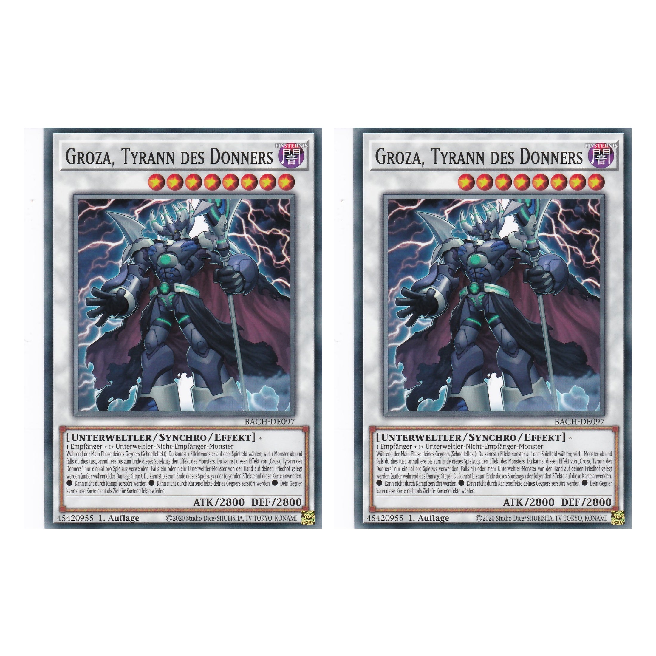 Groza, Tyrann des Donners - BACH-DE097 - Common - Deutsch - 1. Auflage - Battle of Chaos - Yu-Gi-Oh! - Duo Set (2 Stück)