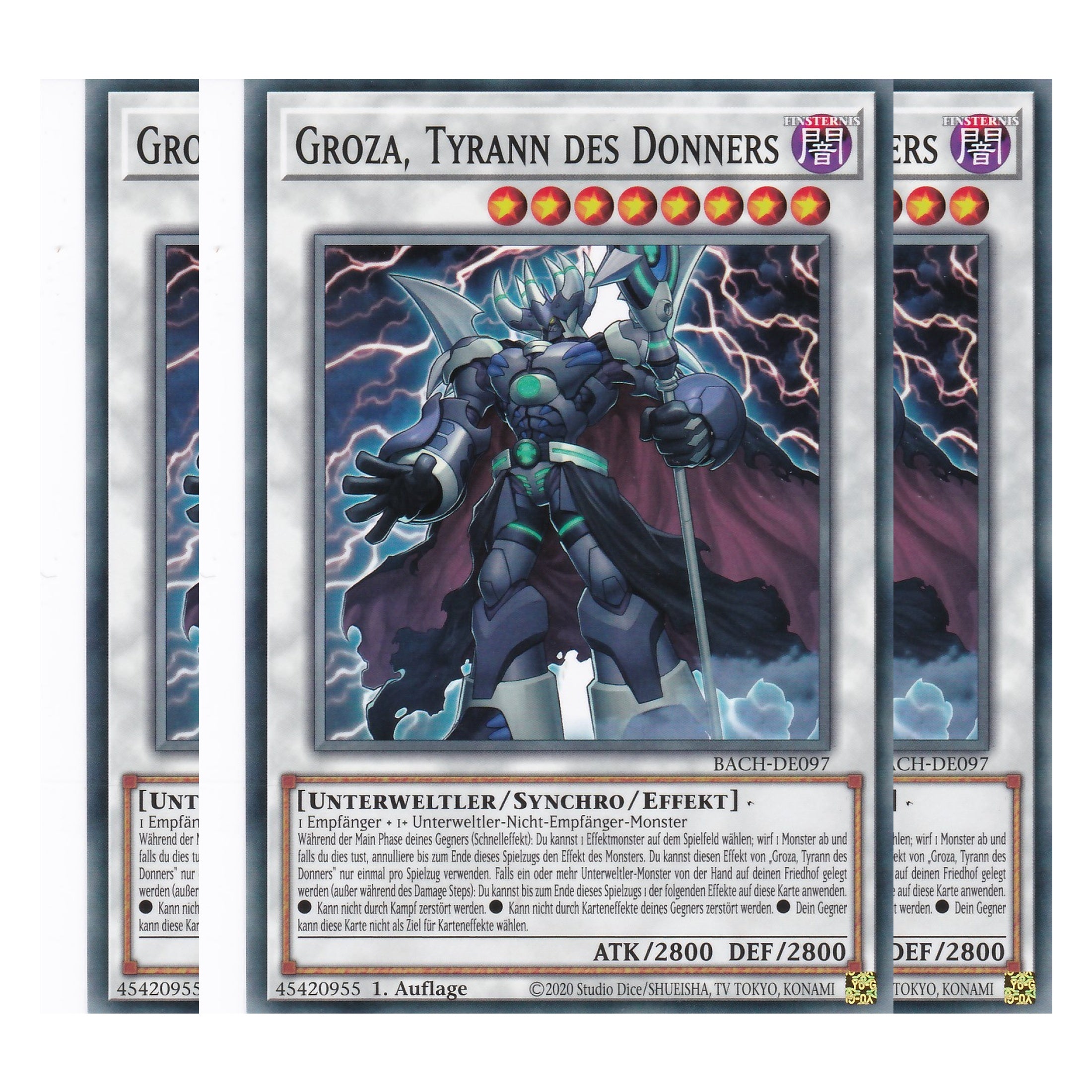 Groza, Tyrann des Donners - BACH-DE097 - Common - Deutsch - 1. Auflage - Battle of Chaos - Yu-Gi-Oh! - Playset (3 Kopien)