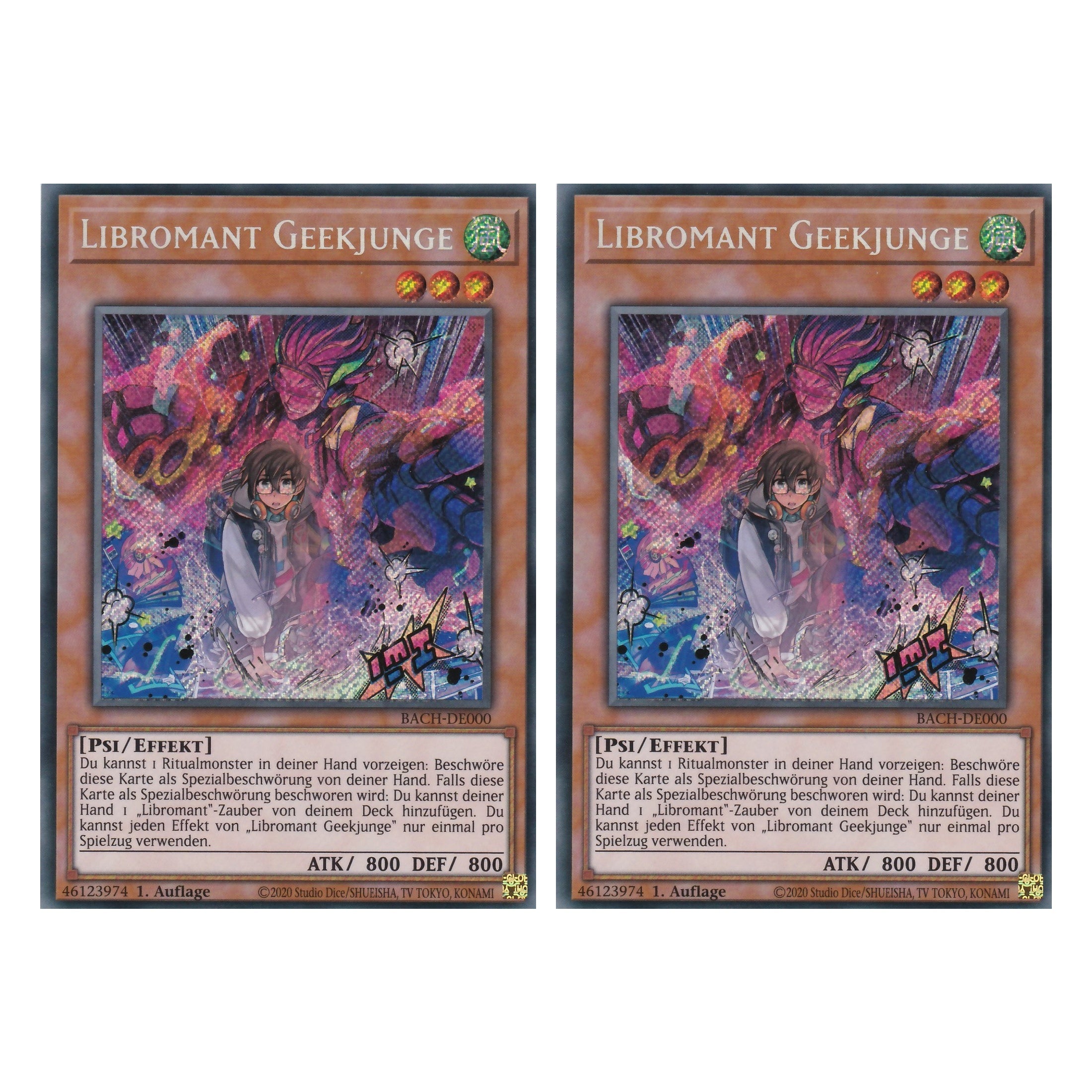 Libromant Geekjunge - BACH-DE000 - Secret Rare - Deutsch - 1. Auflage - Battle of Chaos - Yu-Gi-Oh! - Duo Set (2 Stück)