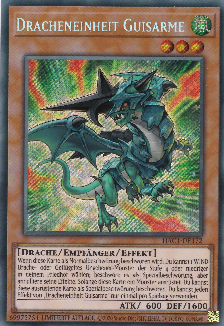 Dracheneinheit Guisarme - HAC1-DE172 - Secret Rare - Deutsch - Limitierte Auflage - Hidden Arsenal Chapter 1