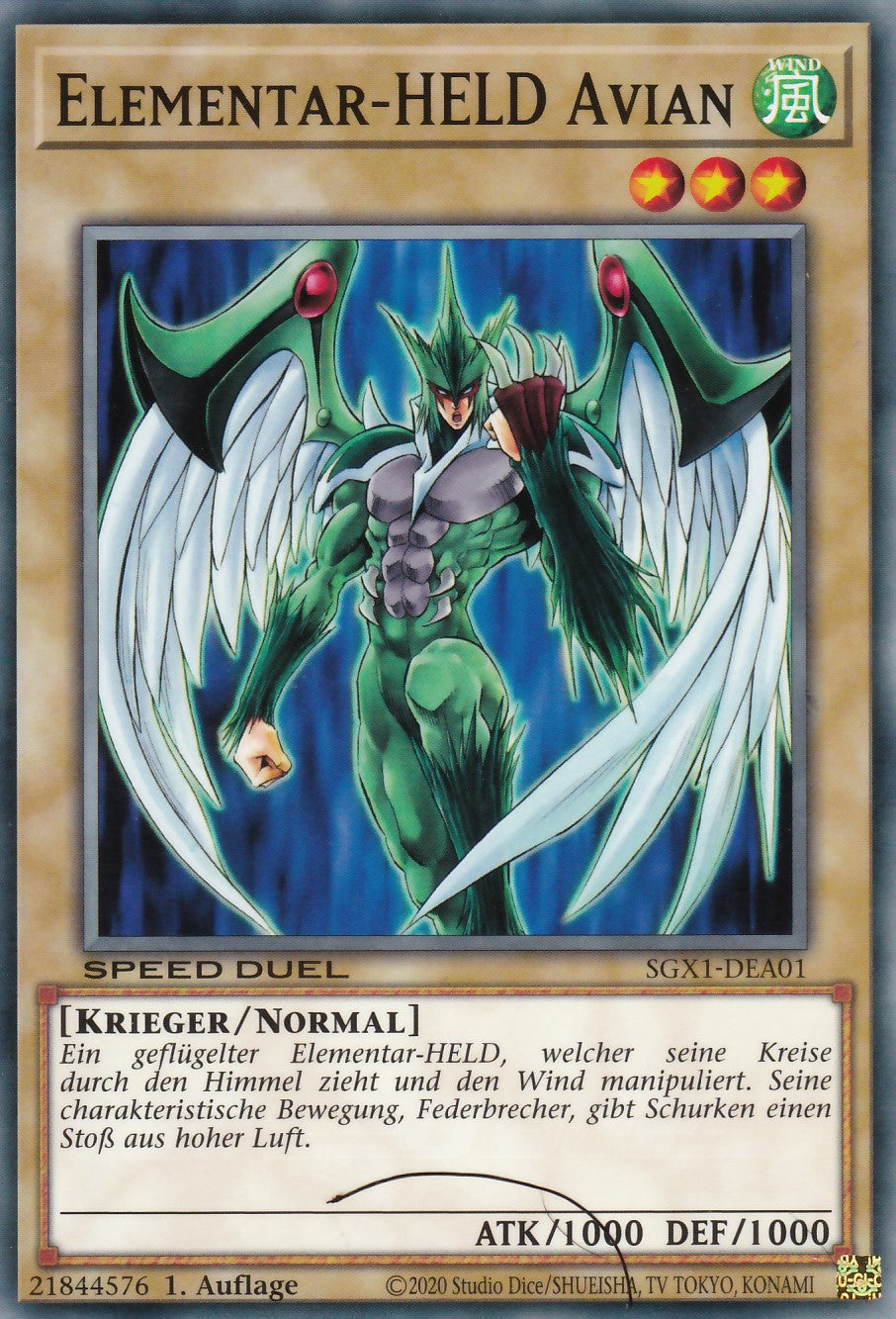 Elementar-HELD Avian - SGX1-DEA01 - Common - Deutsch - 1. Auflage - Speed Duel GX: Duel Academy Box