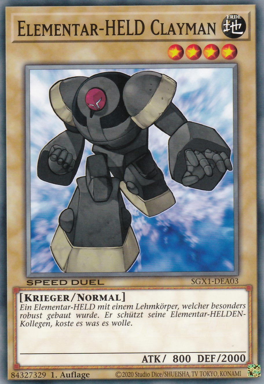 Elementar-HELD Clayman - SGX1-DEA03 - Common - Deutsch - 1. Auflage - Speed Duel GX: Duel Academy Box