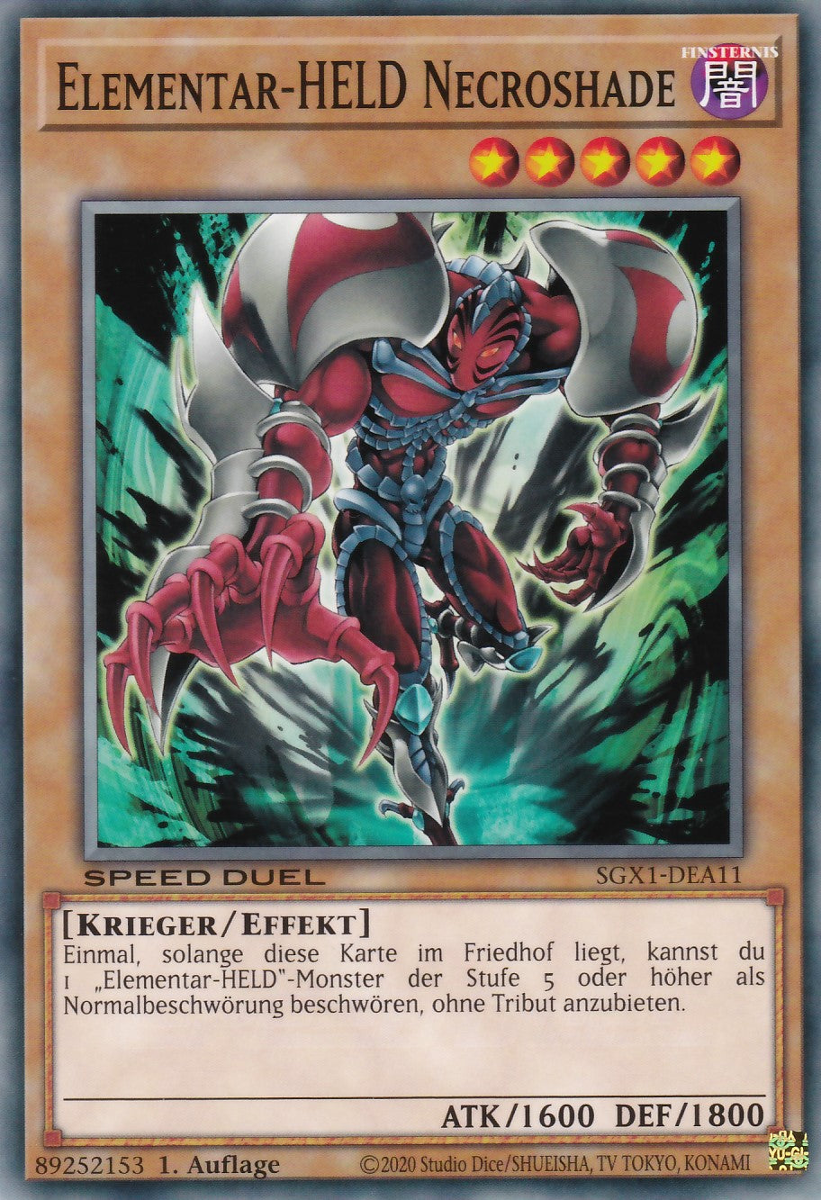 Elementar-HELD Necroshade - SGX1-DEA11 - Common - Deutsch - 1. Auflage - Speed Duel GX: Duel Academy Box