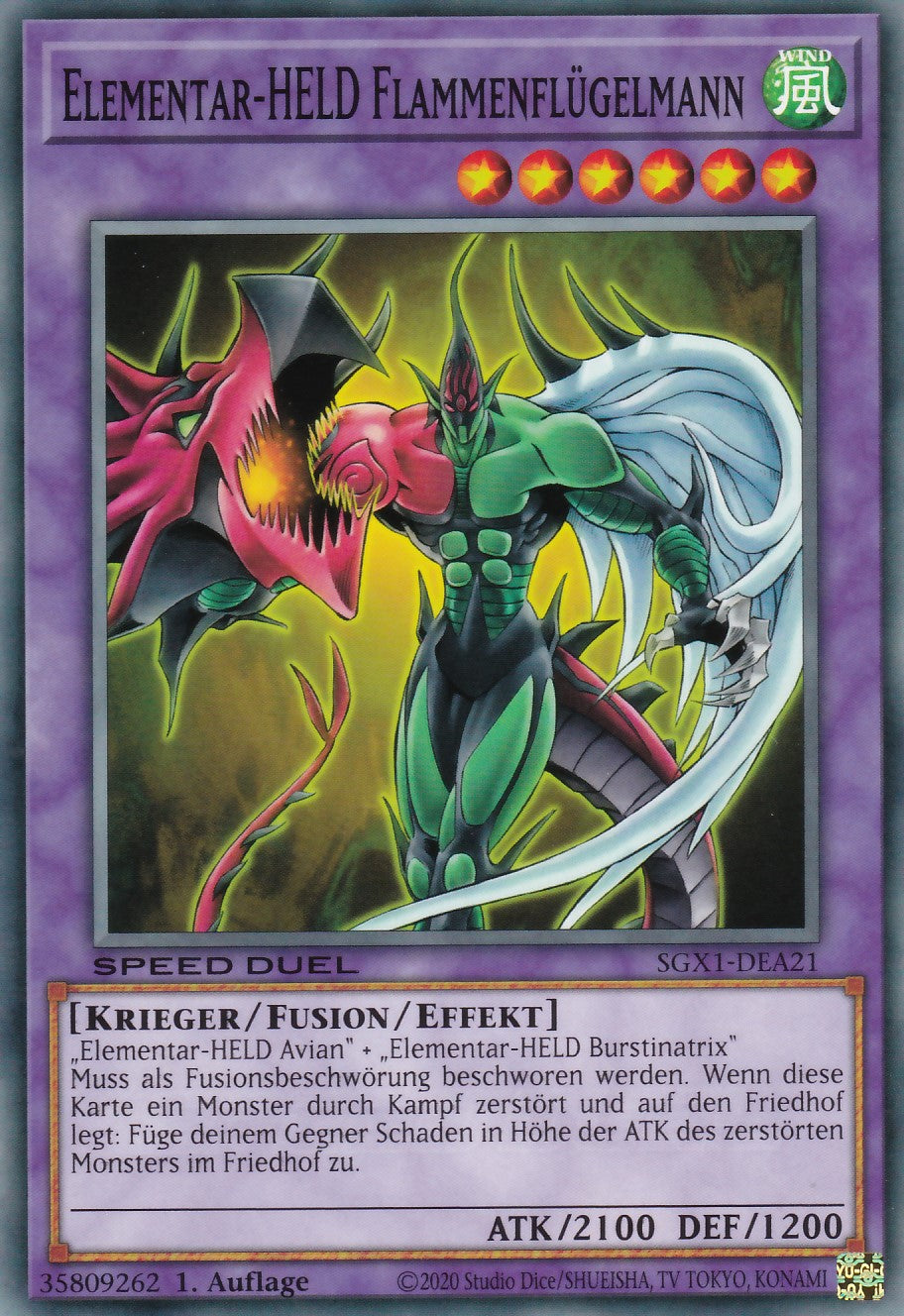 Elementar-HELD Flammenflügelmann - SGX1-DEA21 - Common - Deutsch - 1. Auflage - Speed Duel GX: Duel Academy Box