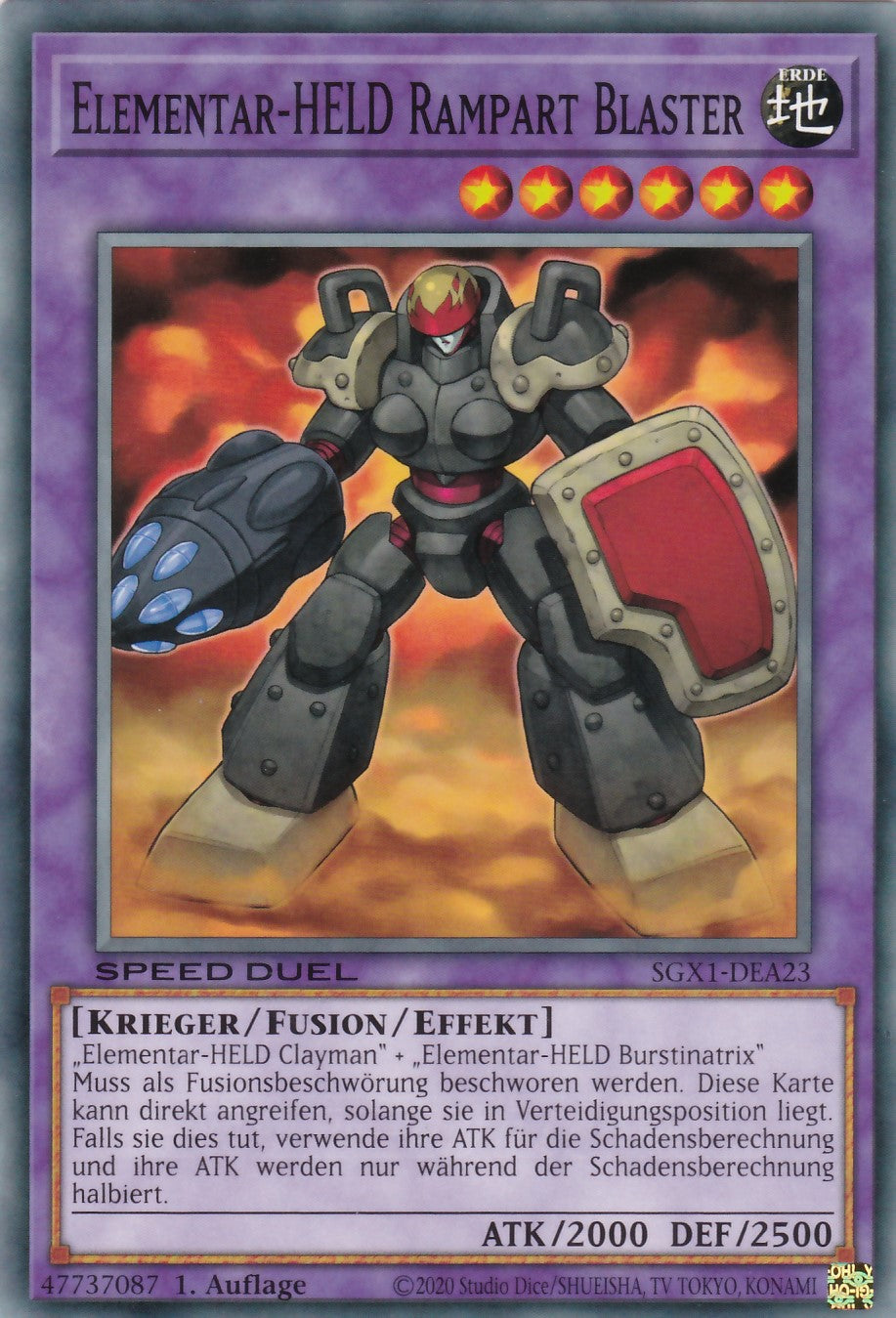 Elementar-HELD Rampart Blaster - SGX1-DEA23 - Common - Deutsch - 1. Auflage - Speed Duel GX: Duel Academy Box