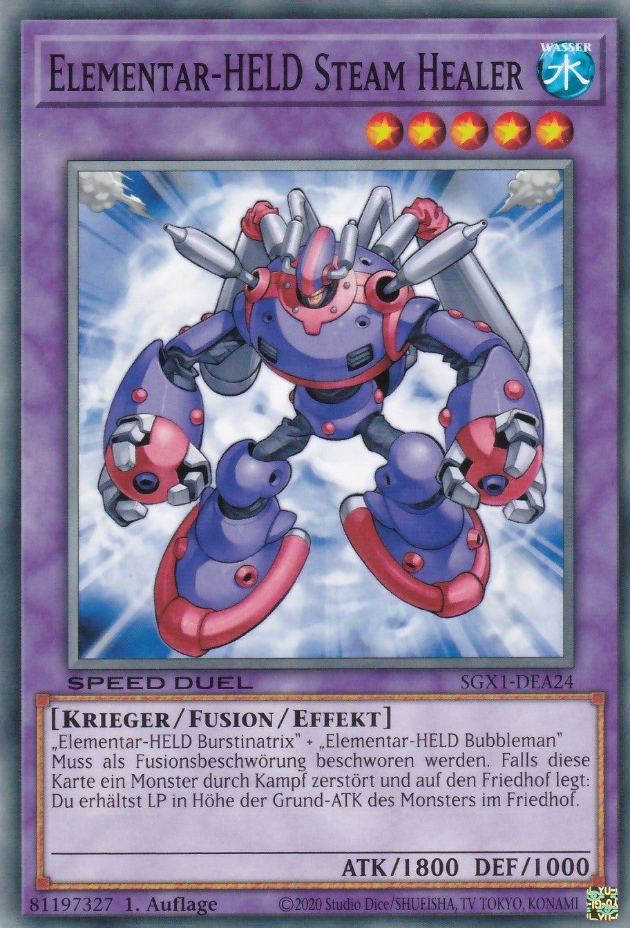 Elementar-HELD Steam Healer - SGX1-DEA24 - Common - Deutsch - 1. Auflage - Speed Duel GX: Duel Academy Box