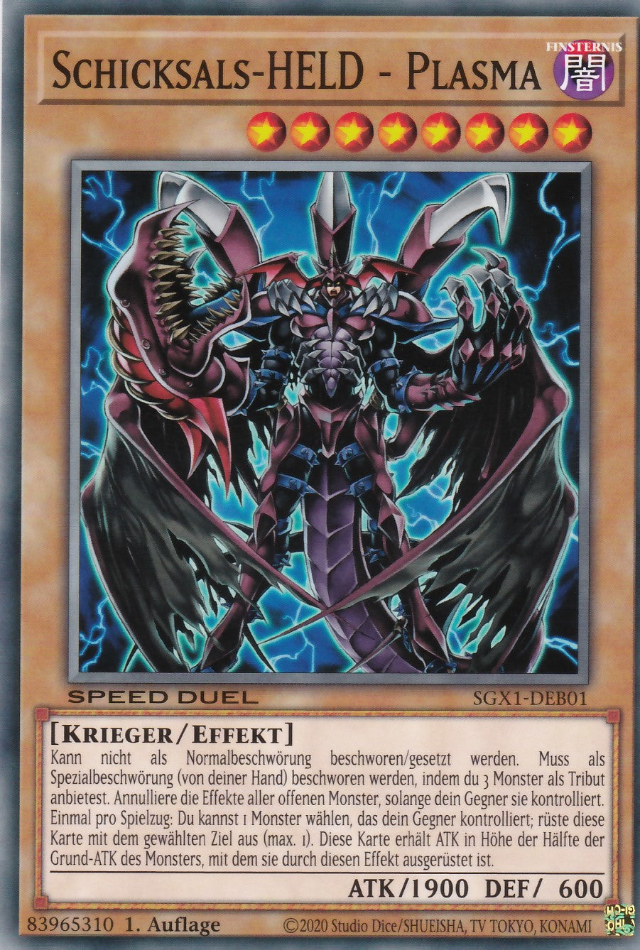 Schicksals-HELD - Plasma - SGX1-DEB01 - Common - Deutsch - 1. Auflage - Speed Duel GX: Duel Academy Box