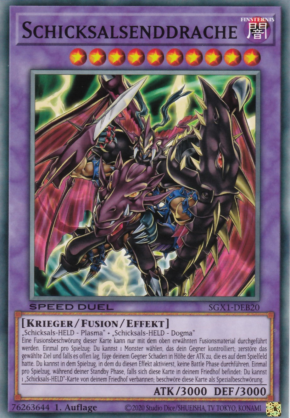 Schicksalsenddrache - SGX1-DEB20 - Common - Deutsch - 1. Auflage - Speed Duel GX: Duel Academy Box