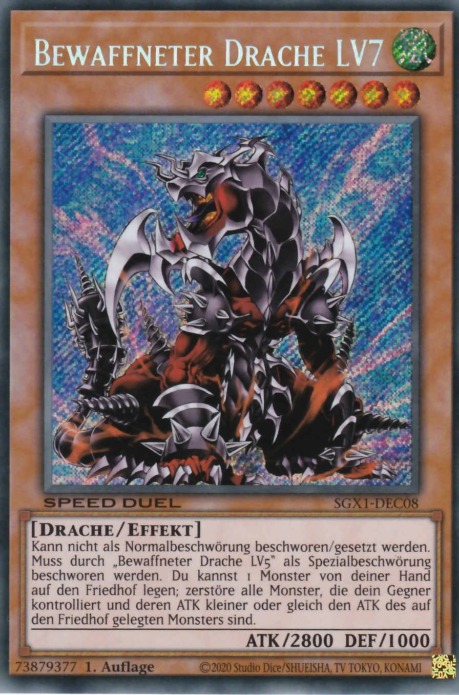 Bewaffneter Drache LV7 - SGX1-DEC08 - Secret Rare - Deutsch - 1. Auflage - Speed Duel GX: Duel Academy Box