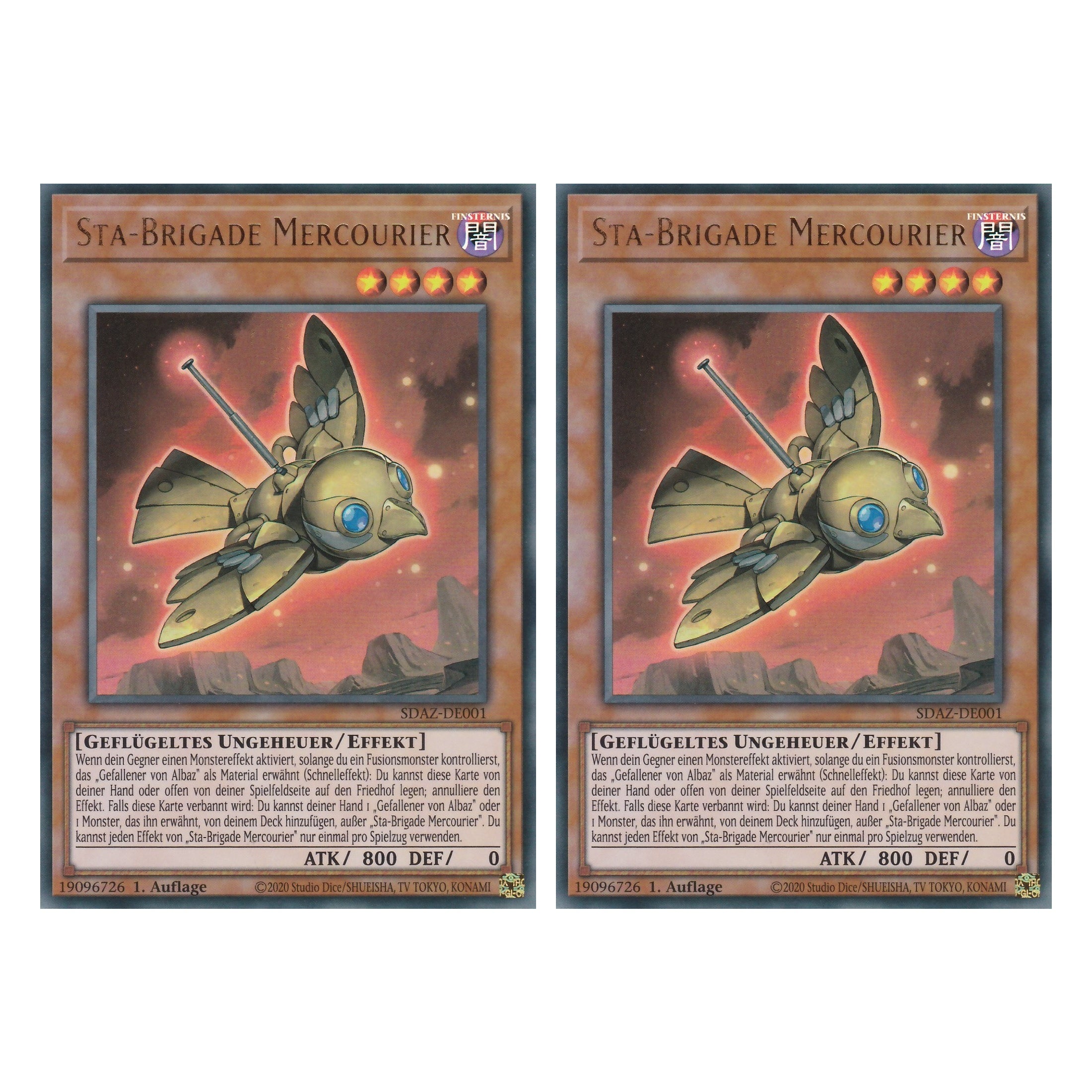 Sta-Brigade Mercourier - SDAZ-DE001 - Ultra Rare - Deutsch - 1. Auflage - Structure Deck: Albaz Strike - Yu-Gi-Oh! - Duo Set (2 Stück)