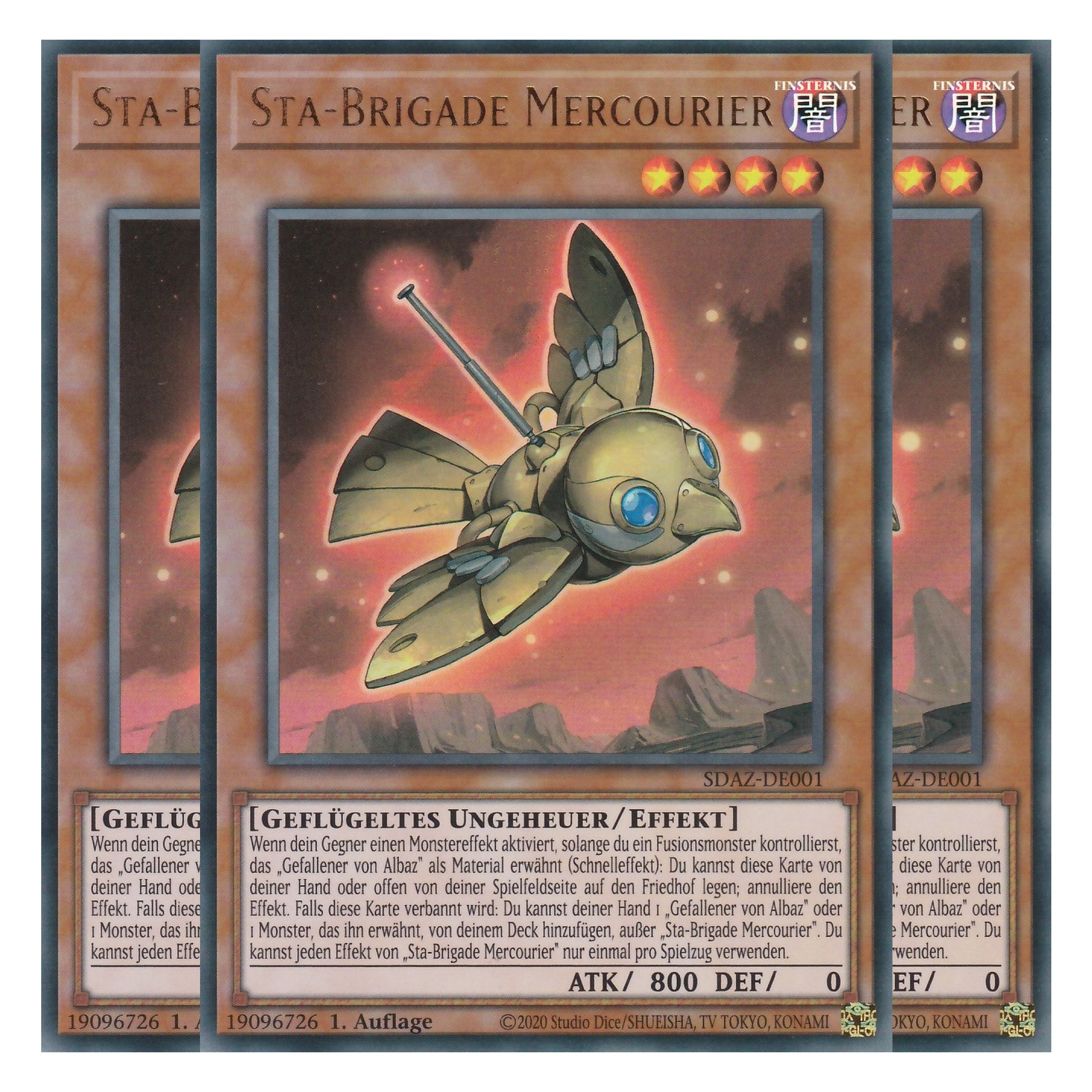 Sta-Brigade Mercourier - SDAZ-DE001 - Ultra Rare - Deutsch - 1. Auflage - Structure Deck: Albaz Strike - Yu-Gi-Oh! - Playset (3 Kopien)