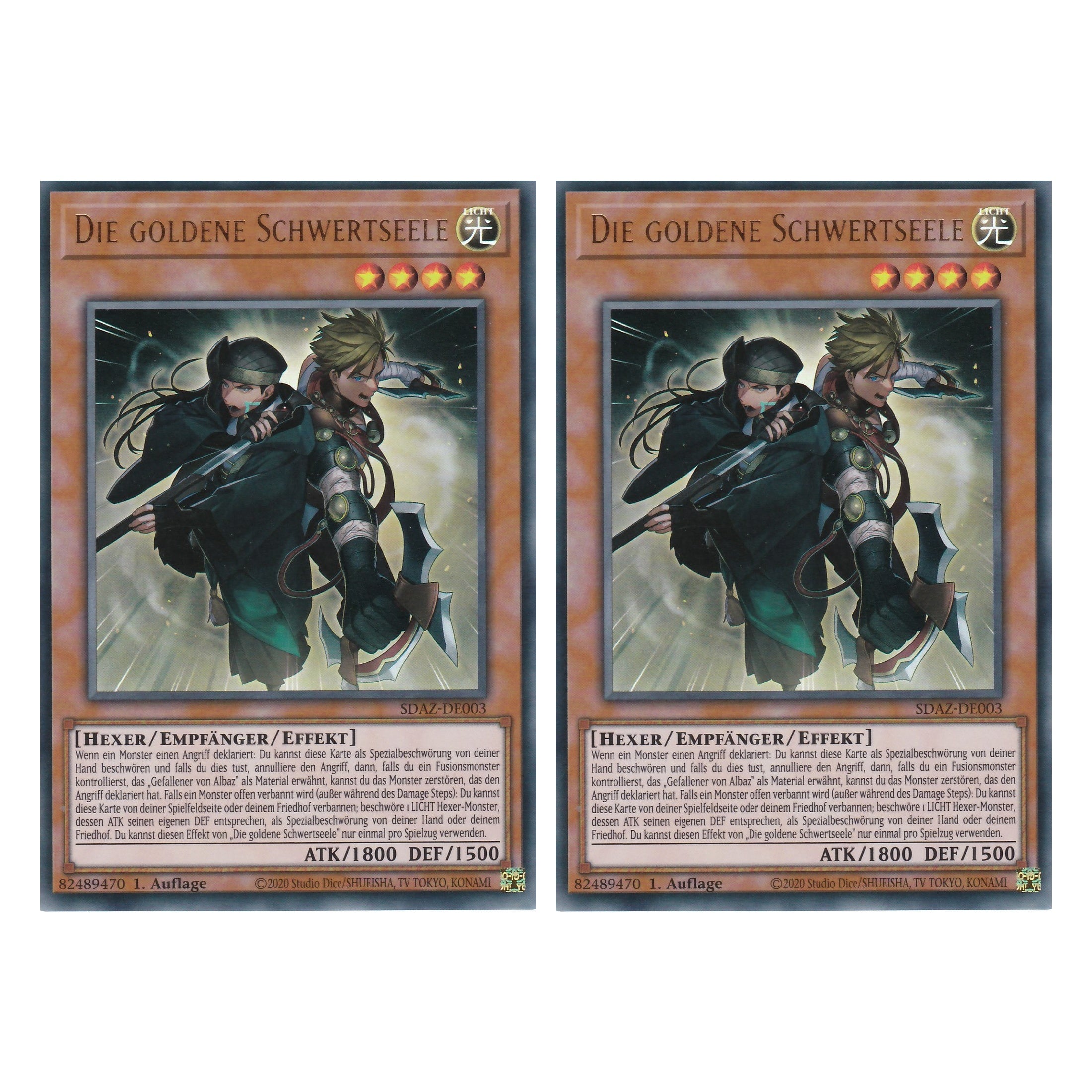 Die Goldenen Schwertseele - SDAZ-DE003 - Ultra Rare - Deutsch - 1. Auflage - Structure Deck: Albaz Strike - Yu-Gi-Oh! - Duo Set (2 Stück)