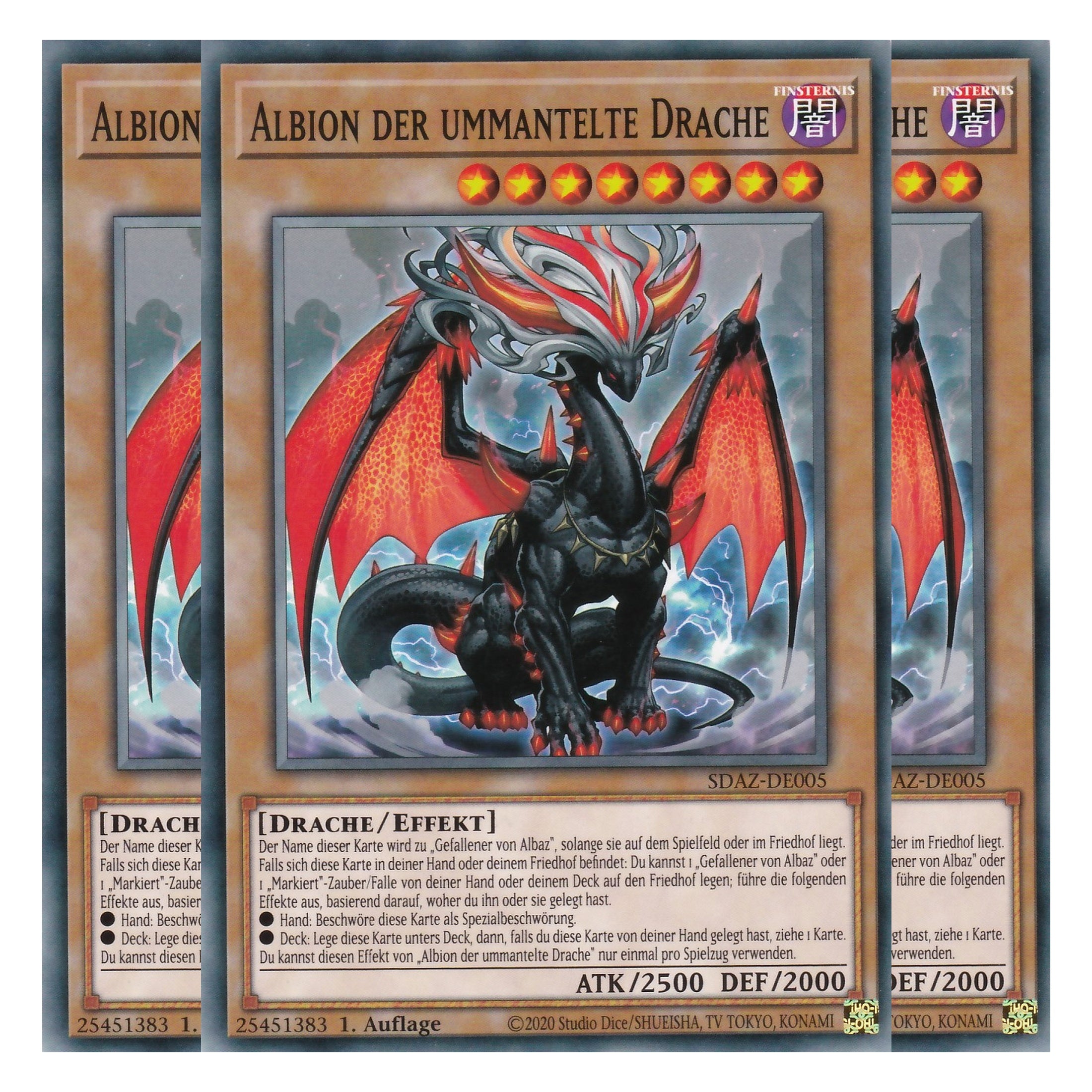 Albion der ummantelte Drache - SDAZ-DE005 - Common - Deutsch - 1. Auflage - Structure Deck: Albaz Strike - Yu-Gi-Oh! - Playset (3 Kopien)