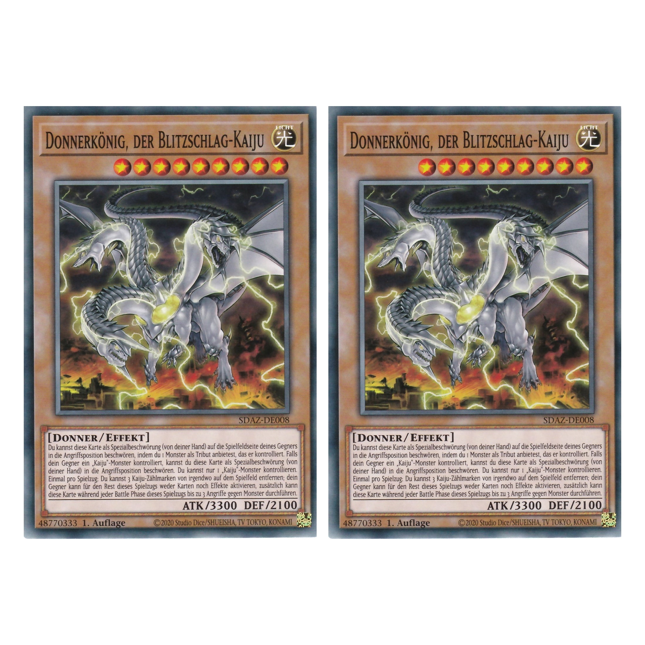 Donnerkönig, der Blitzschlag-Kaiju - SDAZ-DE008 - Common - Deutsch - 1. Auflage - Structure Deck: Albaz Strike - Yu-Gi-Oh! - Duo Set (2 Stück)
