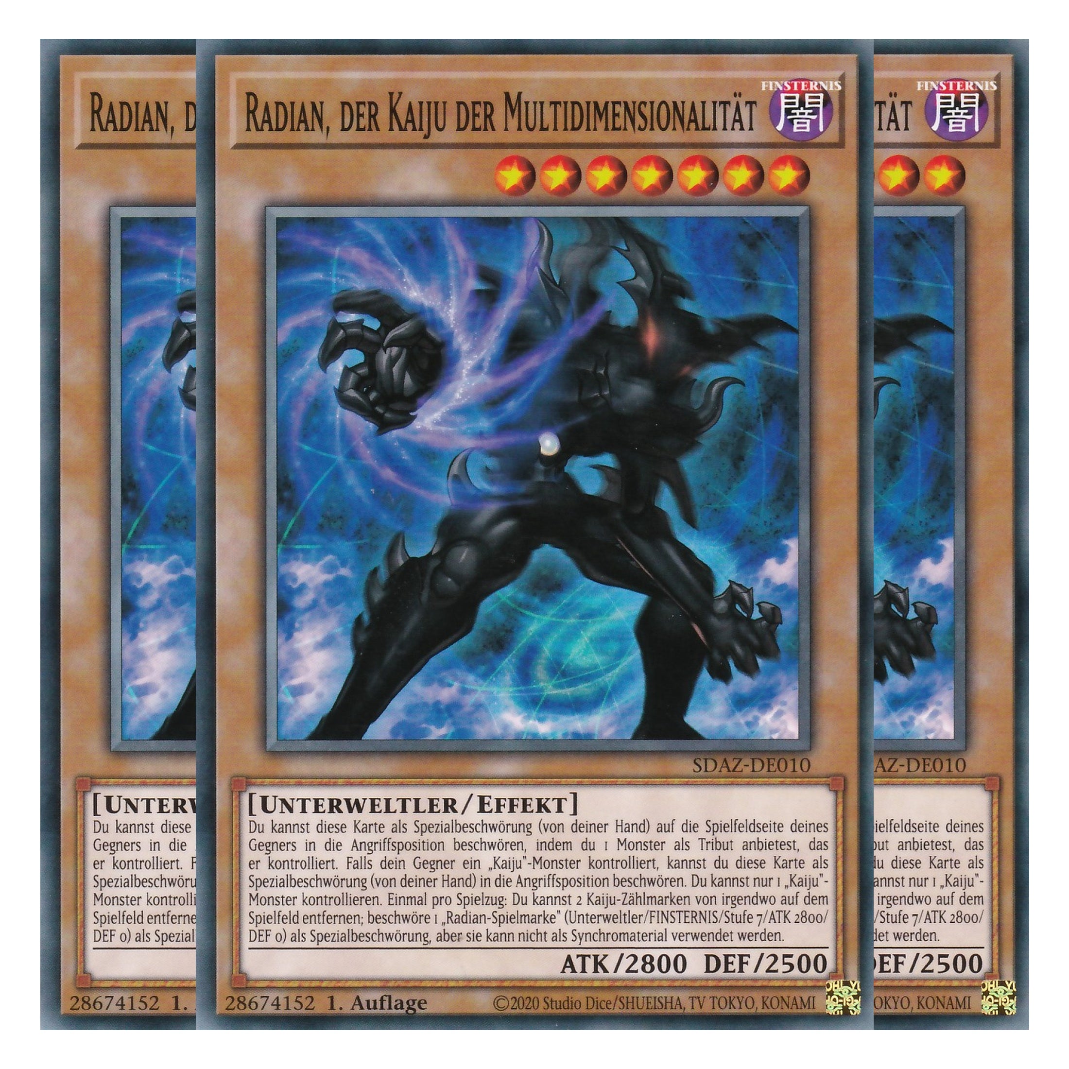 Radian, der Kaiju der Multidimensionalität - SDAZ-DE010 - Common - Deutsch - 1. Auflage - Structure Deck: Albaz Strike - Yu-Gi-Oh! - Playset (3 Kopien)