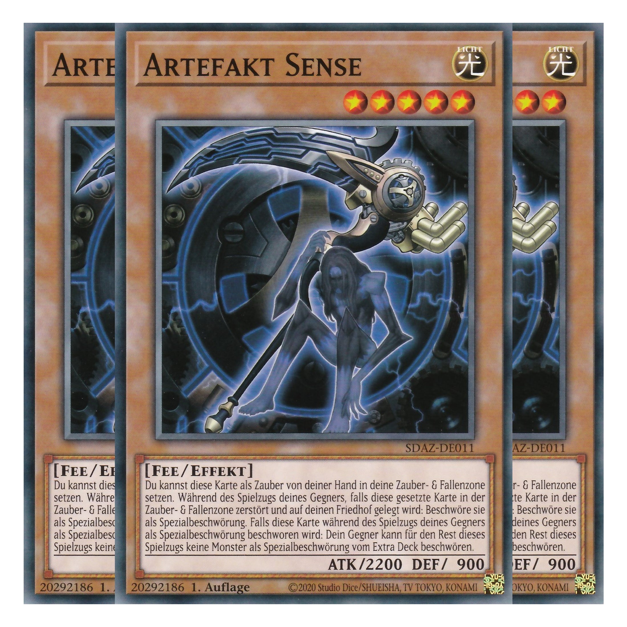 Artefakt Sense - SDAZ-DE011 - Common - Deutsch - 1. Auflage - Structure Deck: Albaz Strike - Yu-Gi-Oh! - Playset (3 Kopien)